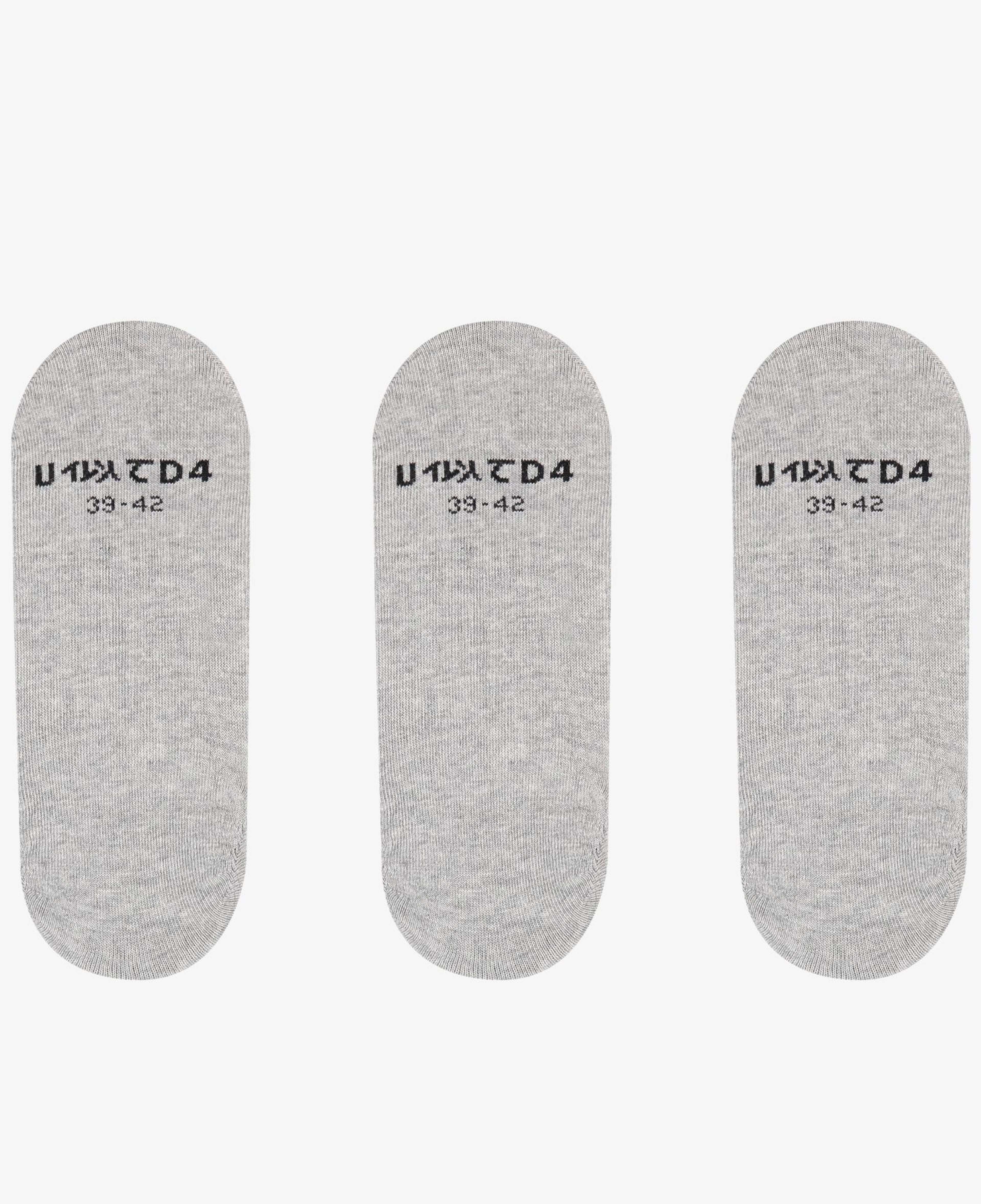 UNITED4 Unisex Gri 3'lü Babet Çorap