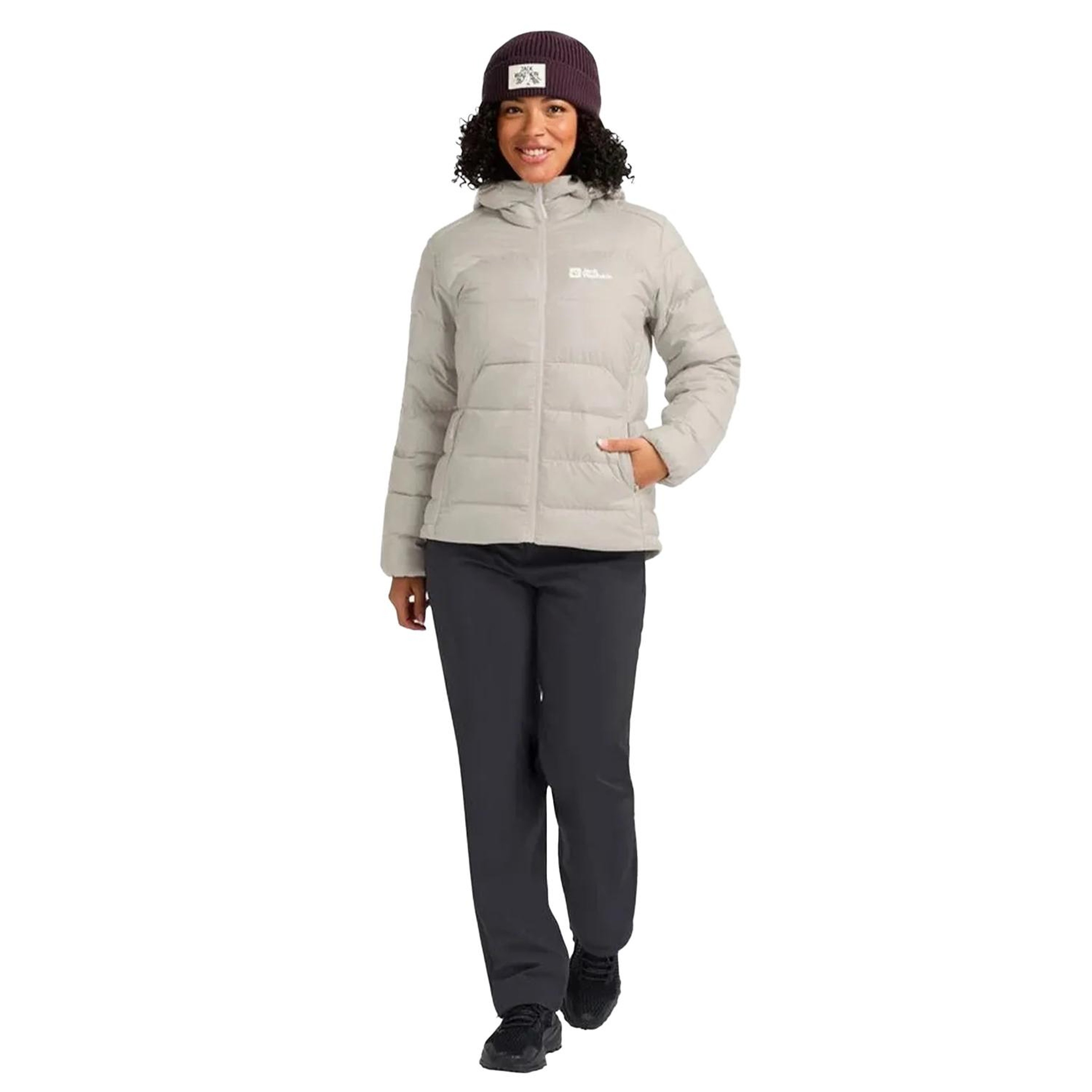 Jack Wolfskin Ather Do Hoody Rds Kadın Bej Outdoor Ceketi