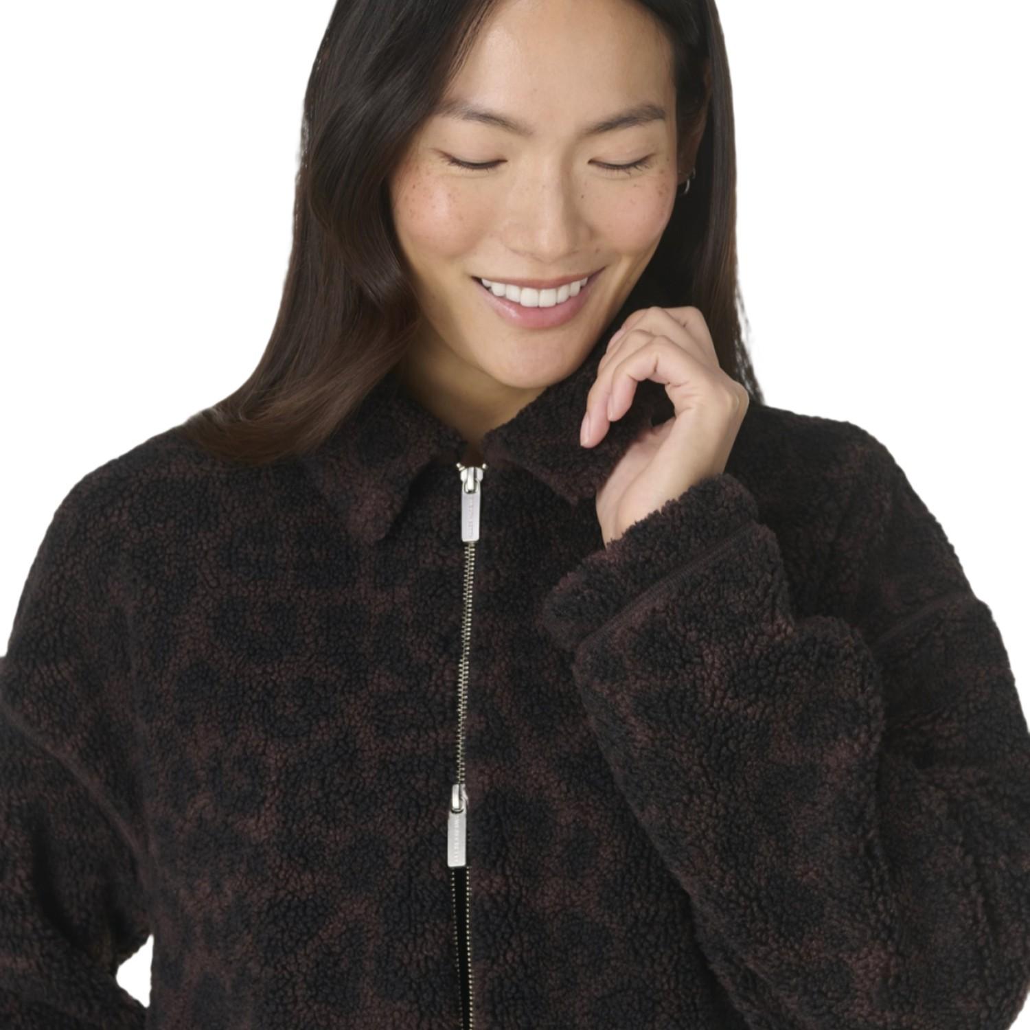Sweaty Betty Plush Collared Fleece Kadın Kahverengi Polar