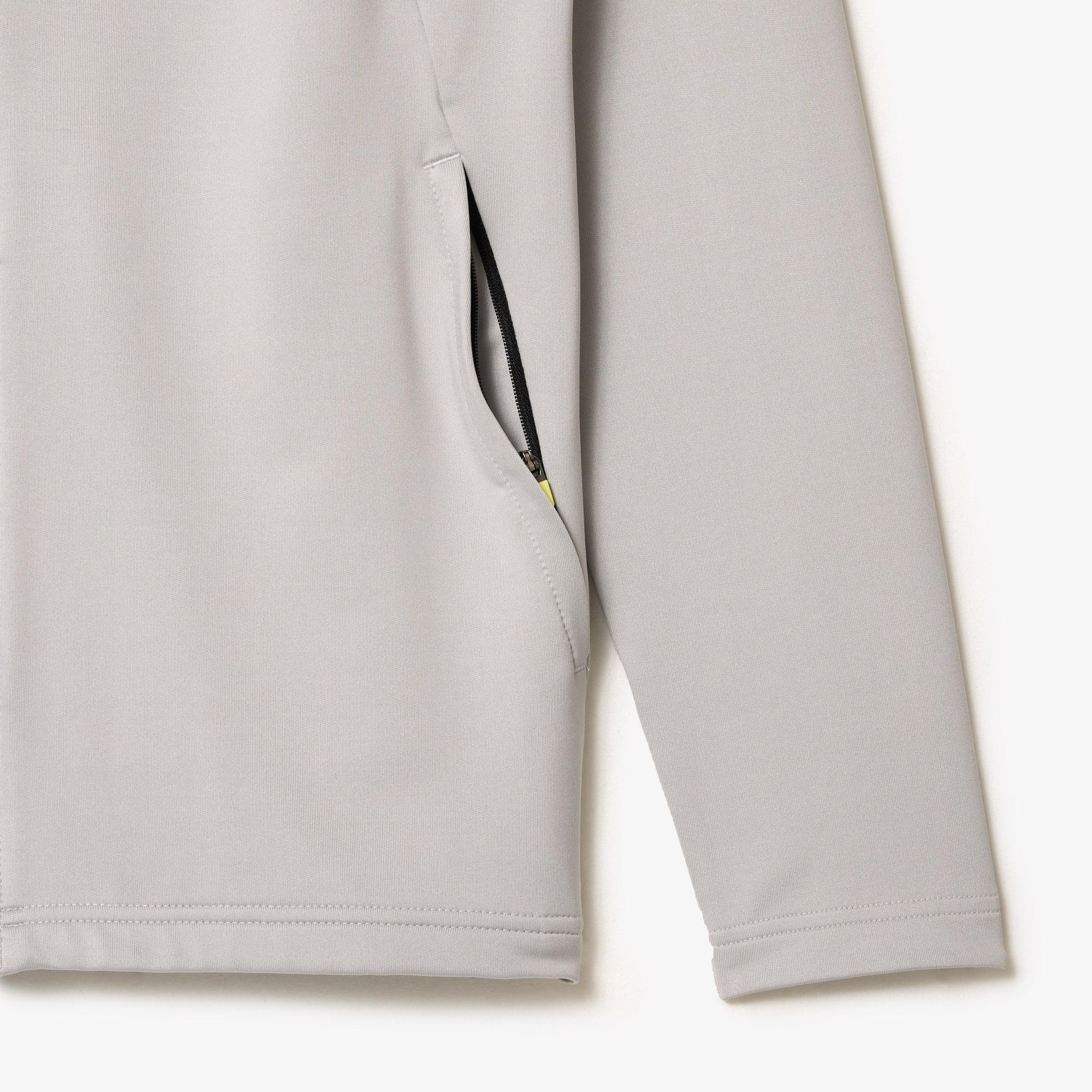Active Erkek Kapüşonlu Renk Bloklu Gri Sweatshirt
