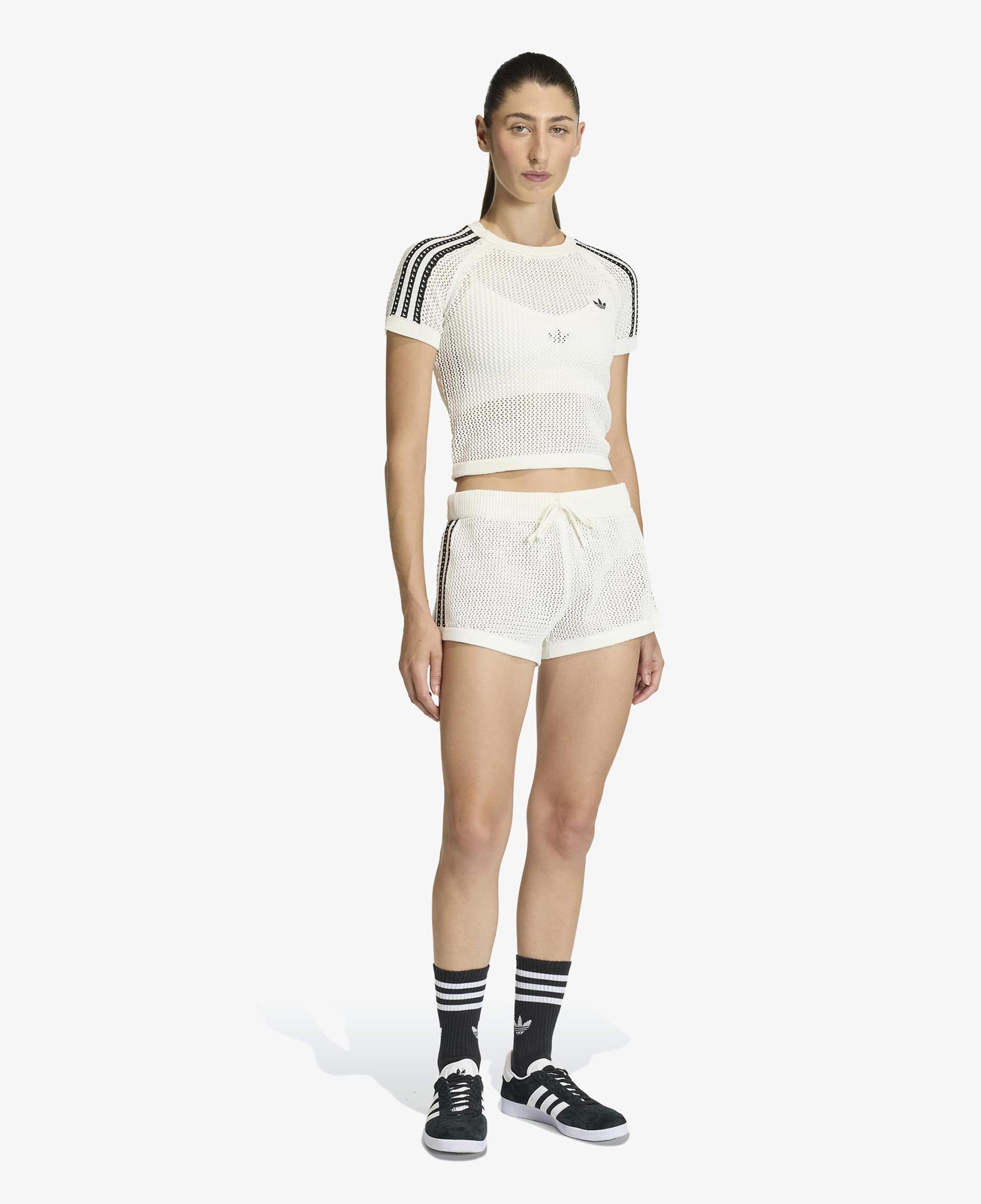 adidas Crochet Tee Kadın Beyaz T-Shirt