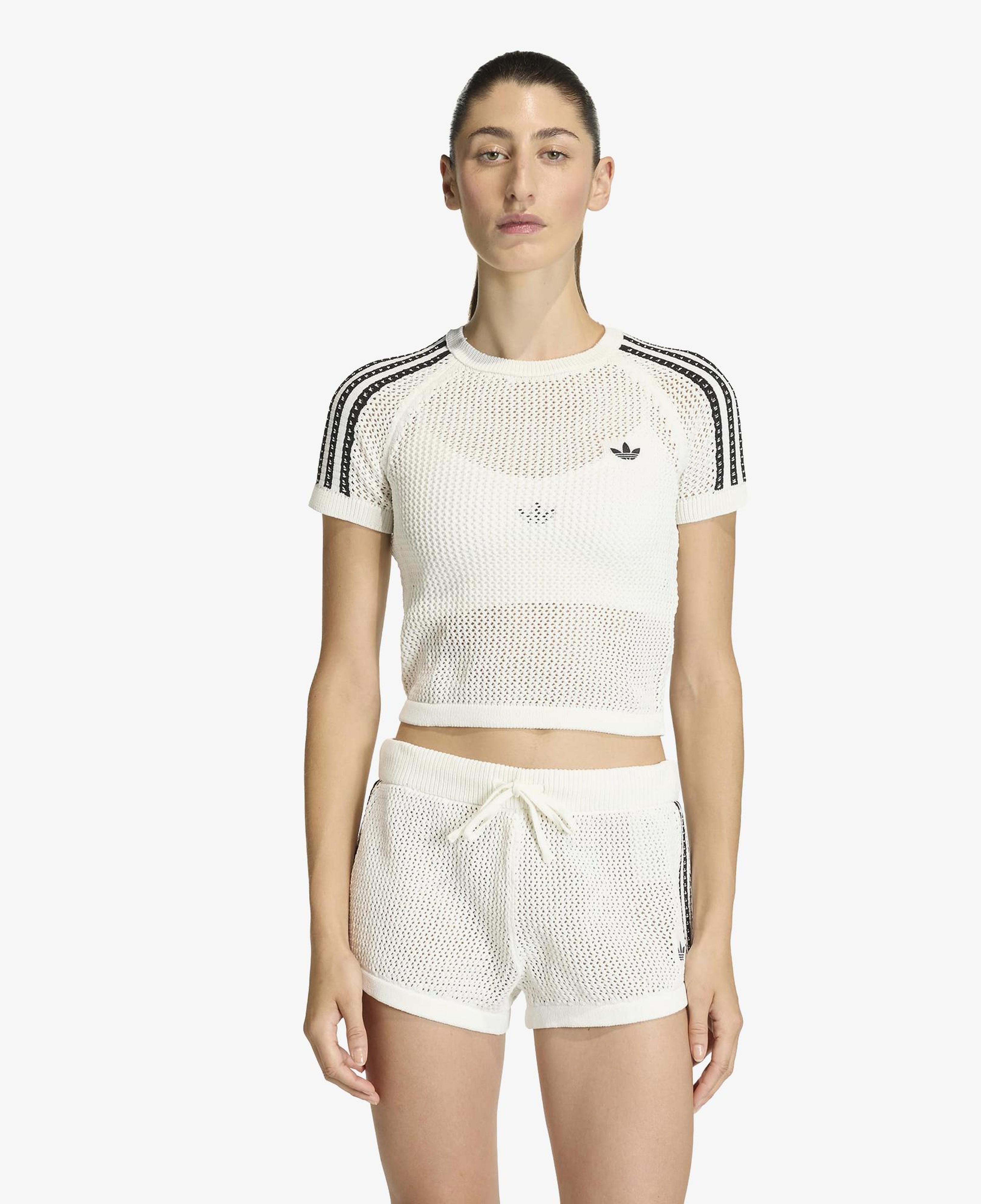 adidas Crochet Tee Kadın Beyaz T-Shirt