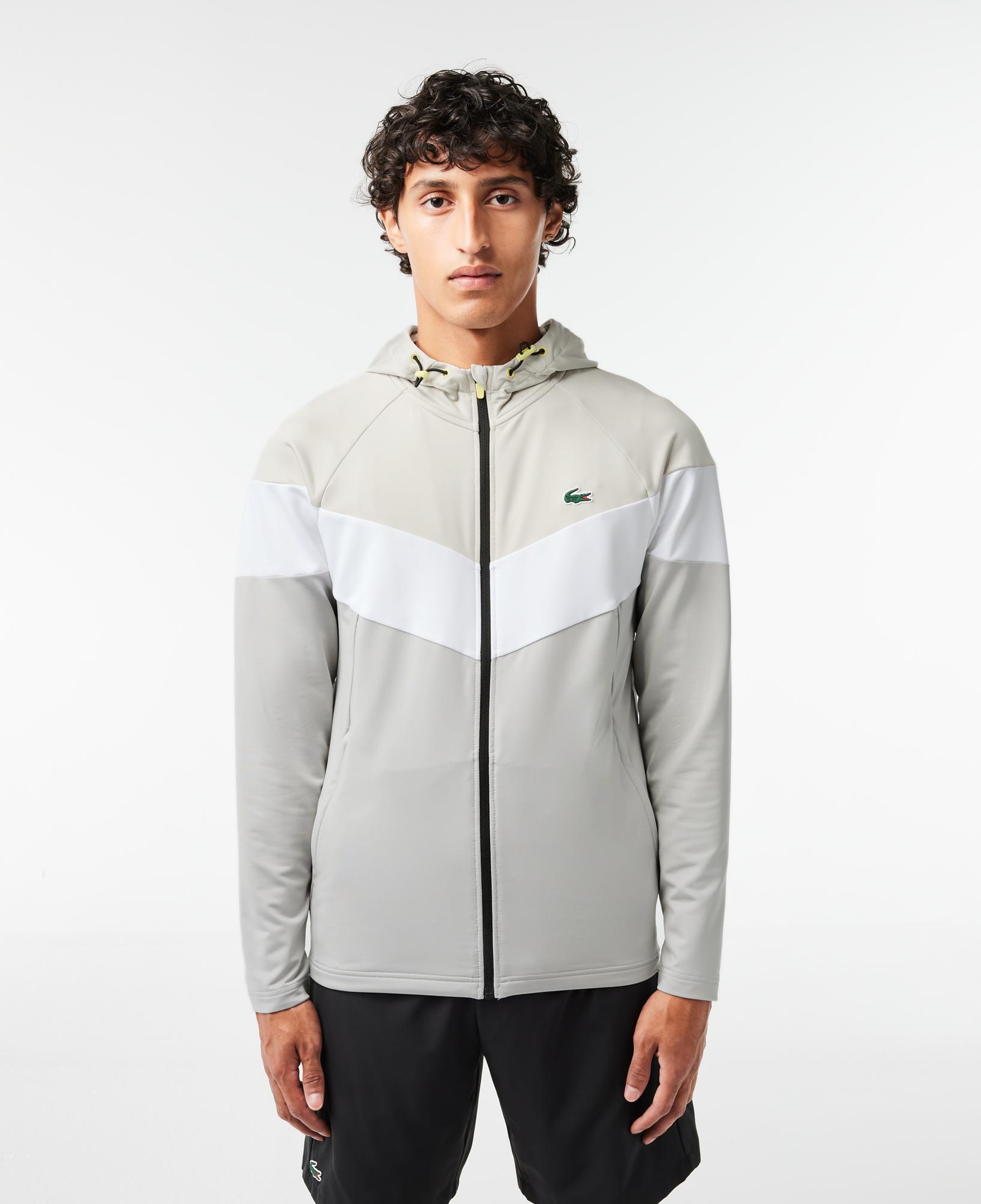 Active Erkek Kapüşonlu Renk Bloklu Gri Sweatshirt