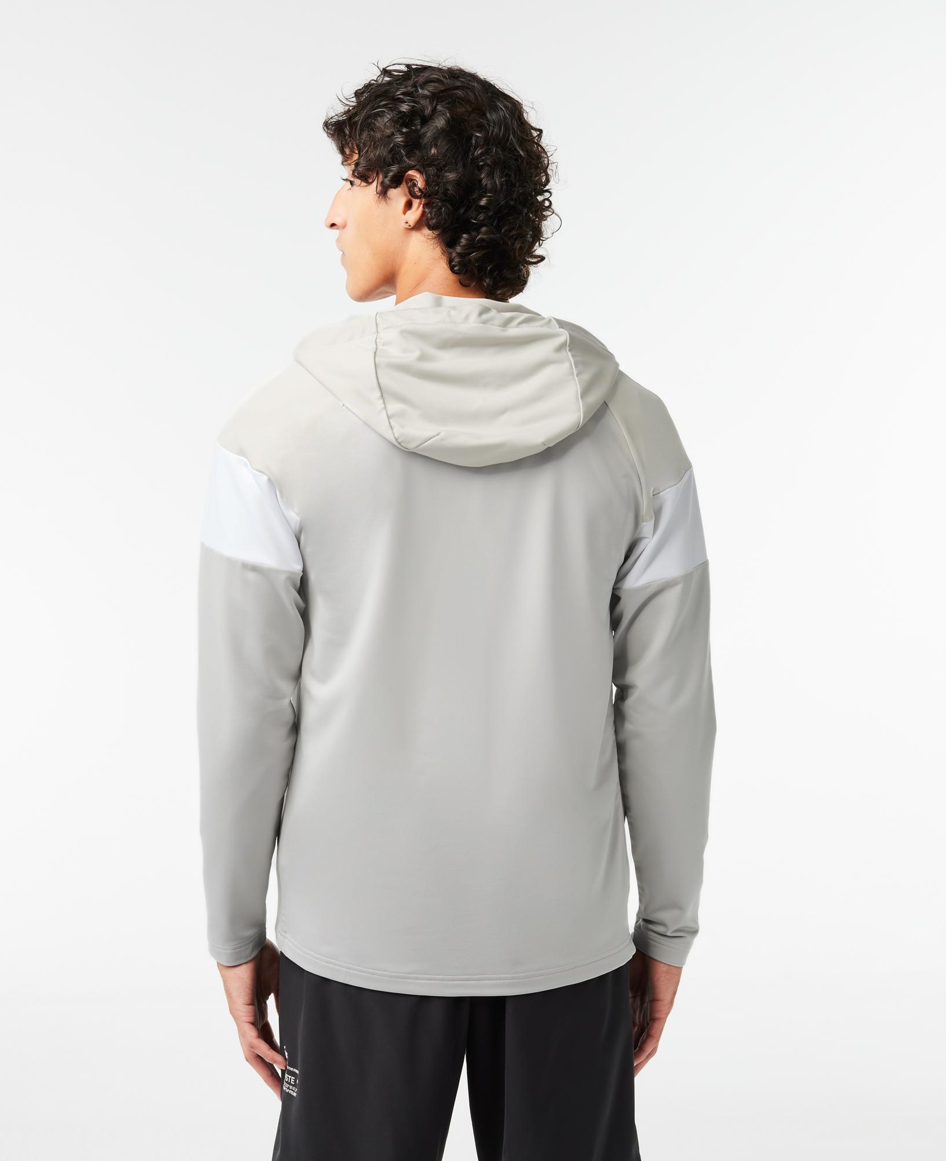 Active Erkek Kapüşonlu Renk Bloklu Gri Sweatshirt