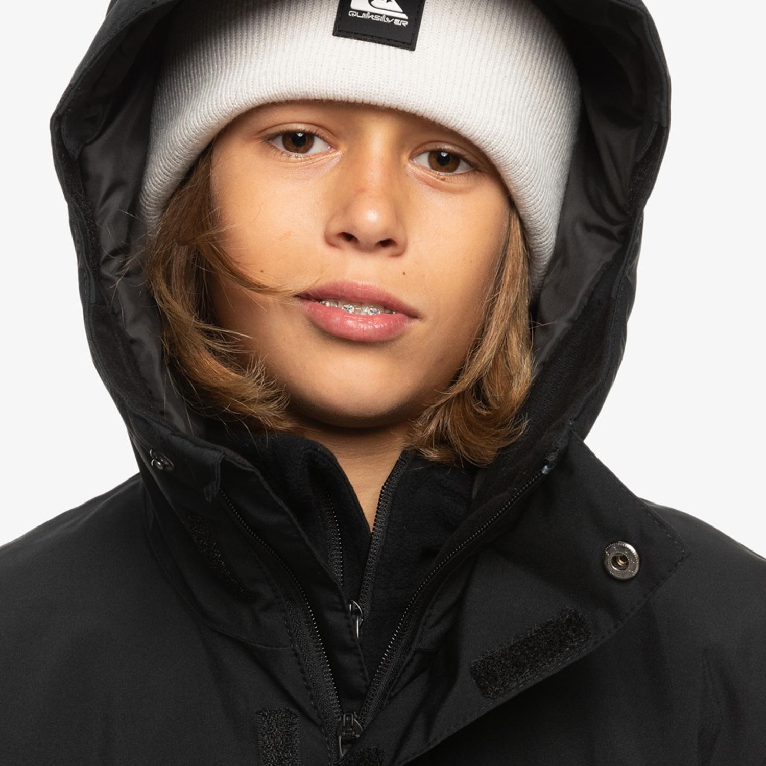 Quiksilver Mission Solid Youth Erkek Çocuk Siyah Snowboard Ceketi