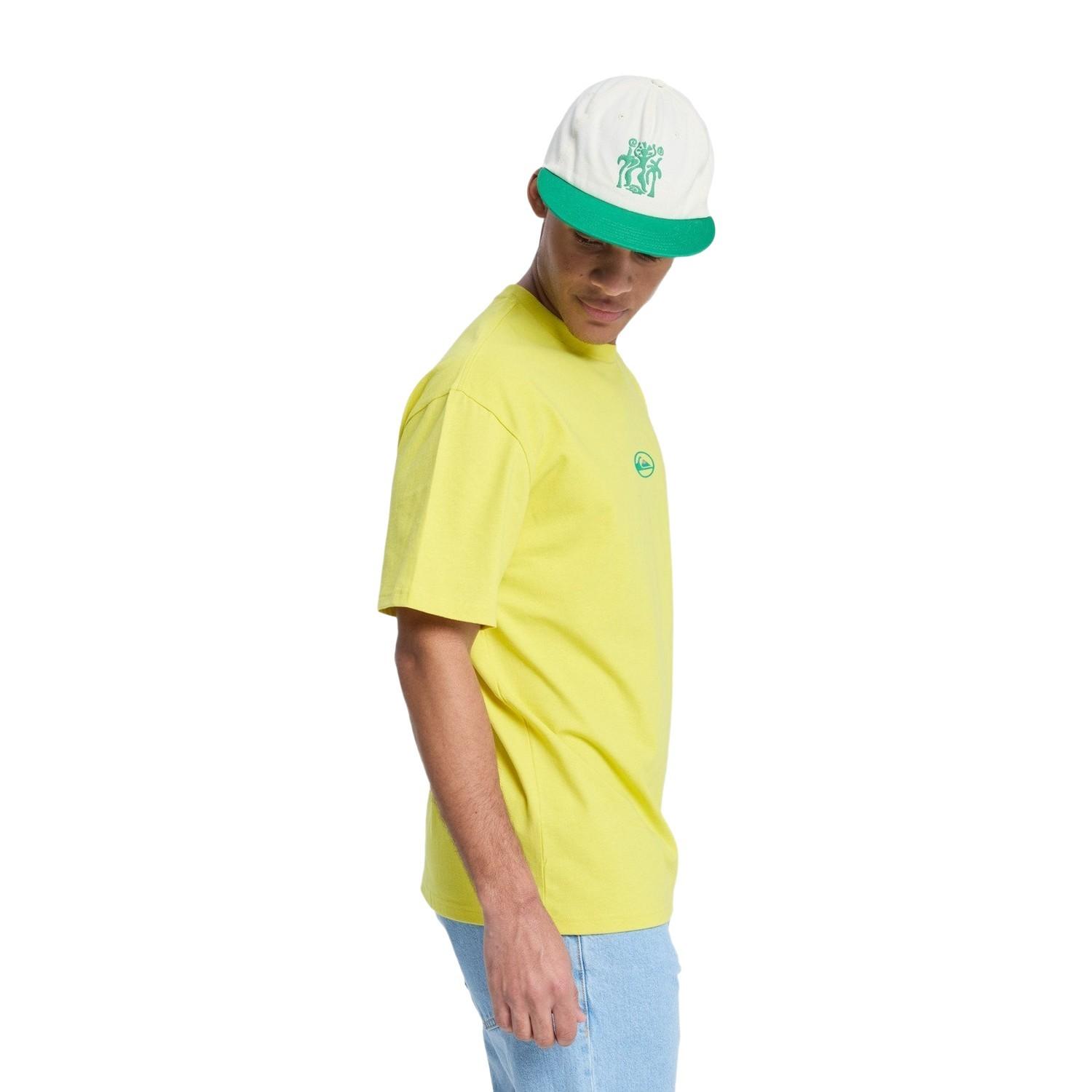 Quiksilver Flowers Surfing Erkek Sarı Tişört