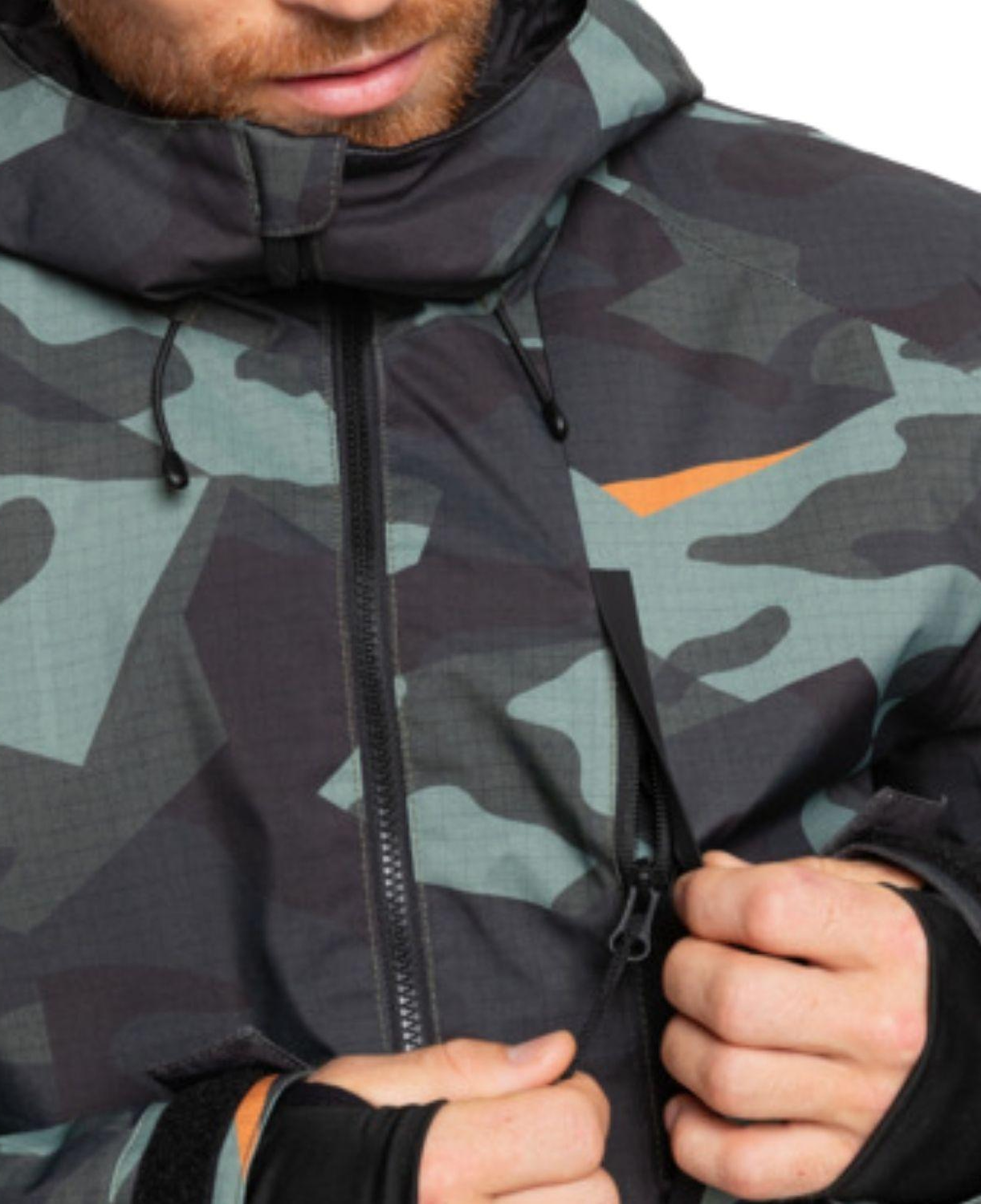 Quiksilver Mission Printed Erkek Yeşil Snowboard Ceketi