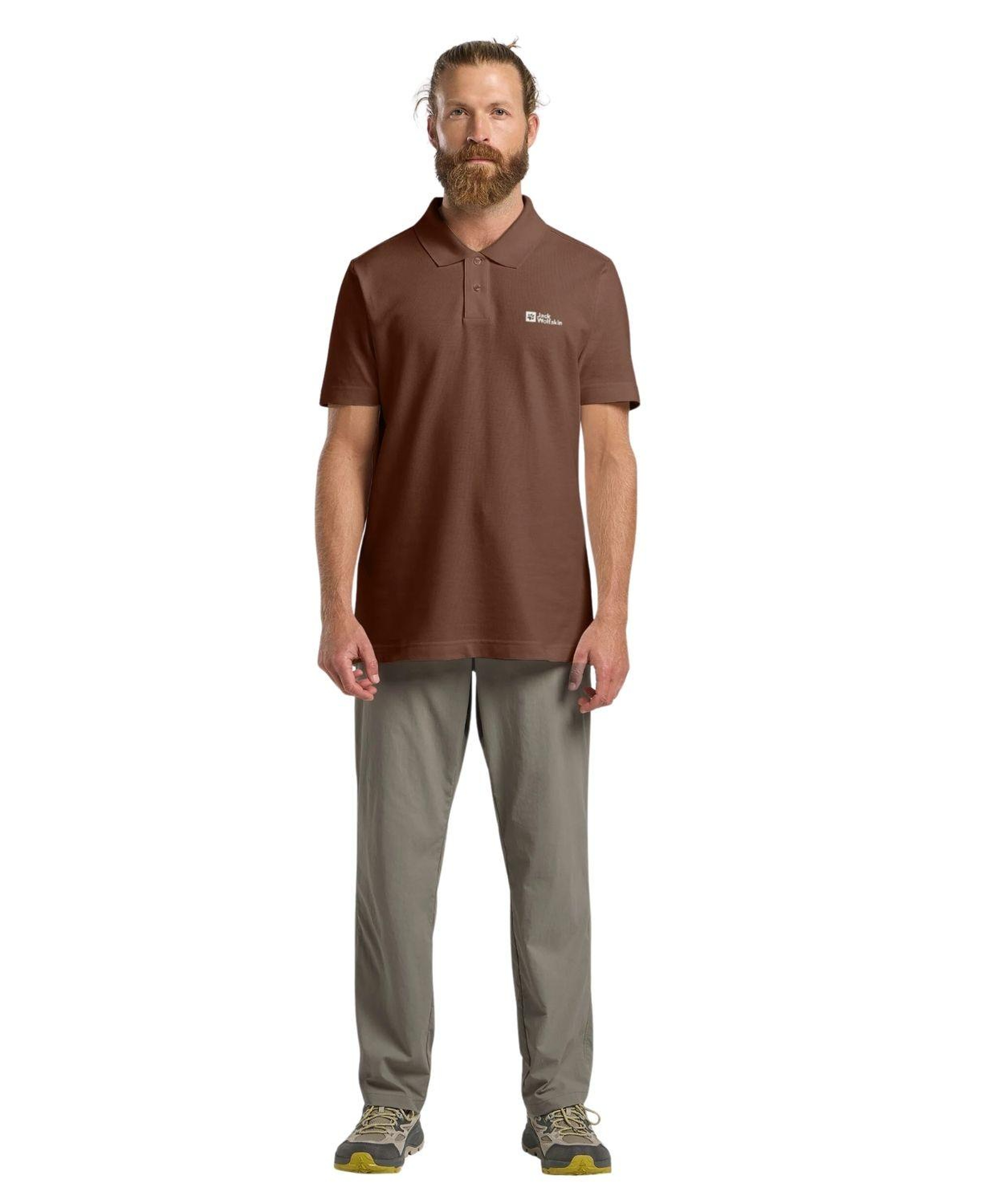Jack Wolfskin Essential Polo Erkek Kırmızı Polo Tişört