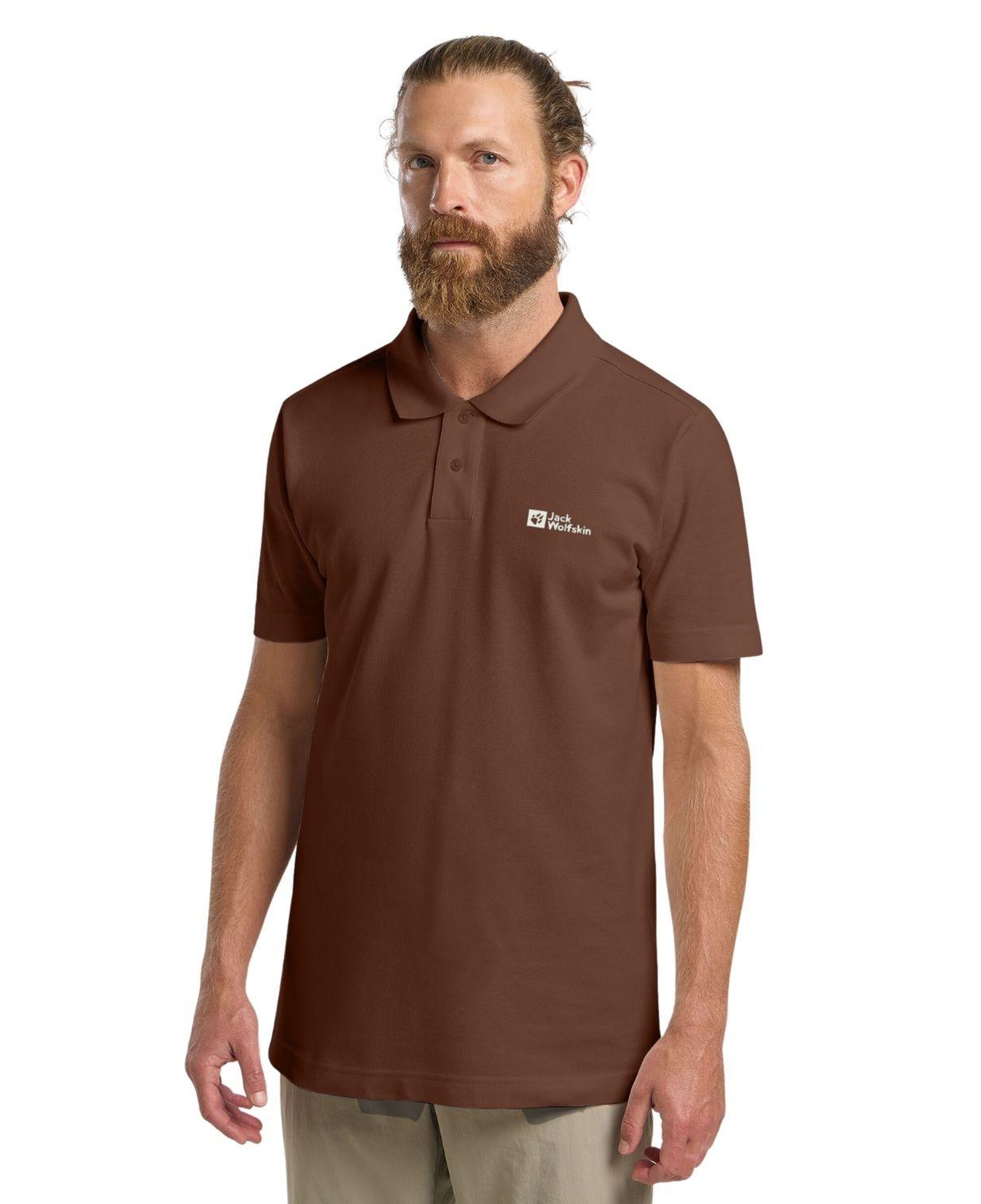 Jack Wolfskin Essential Polo Erkek Kırmızı Polo Tişört