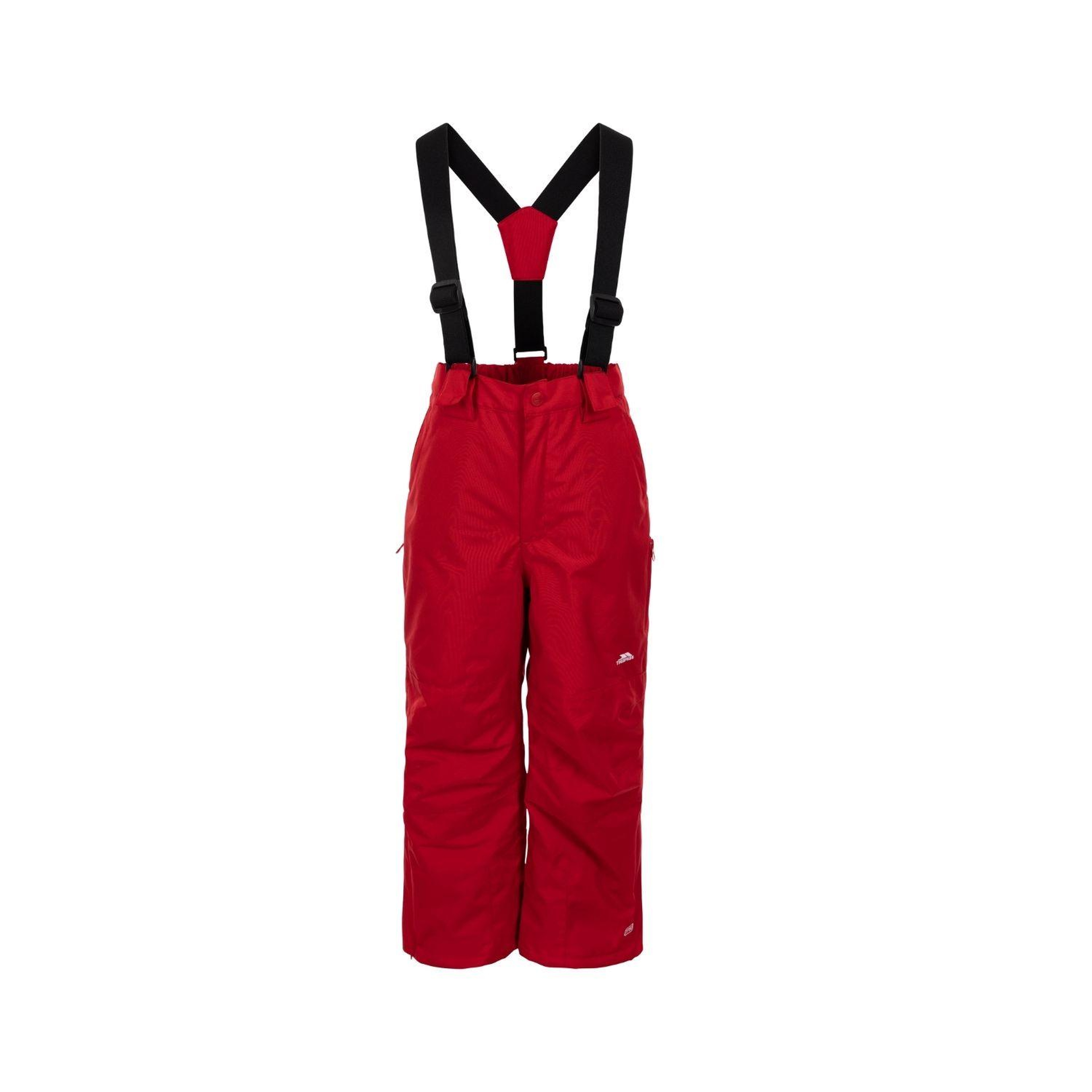 Trespass Rumi - Ski Unisex Çocuk Kırmızı Kayak Pantolonu