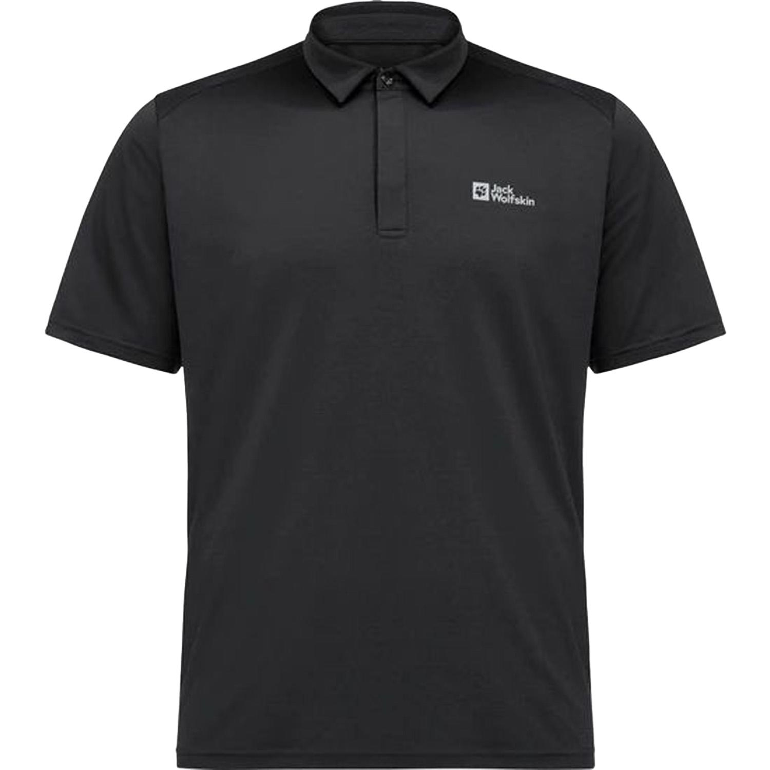 Jack Wolfskin Delgami Polo Erkek Siyah Polo Tişört