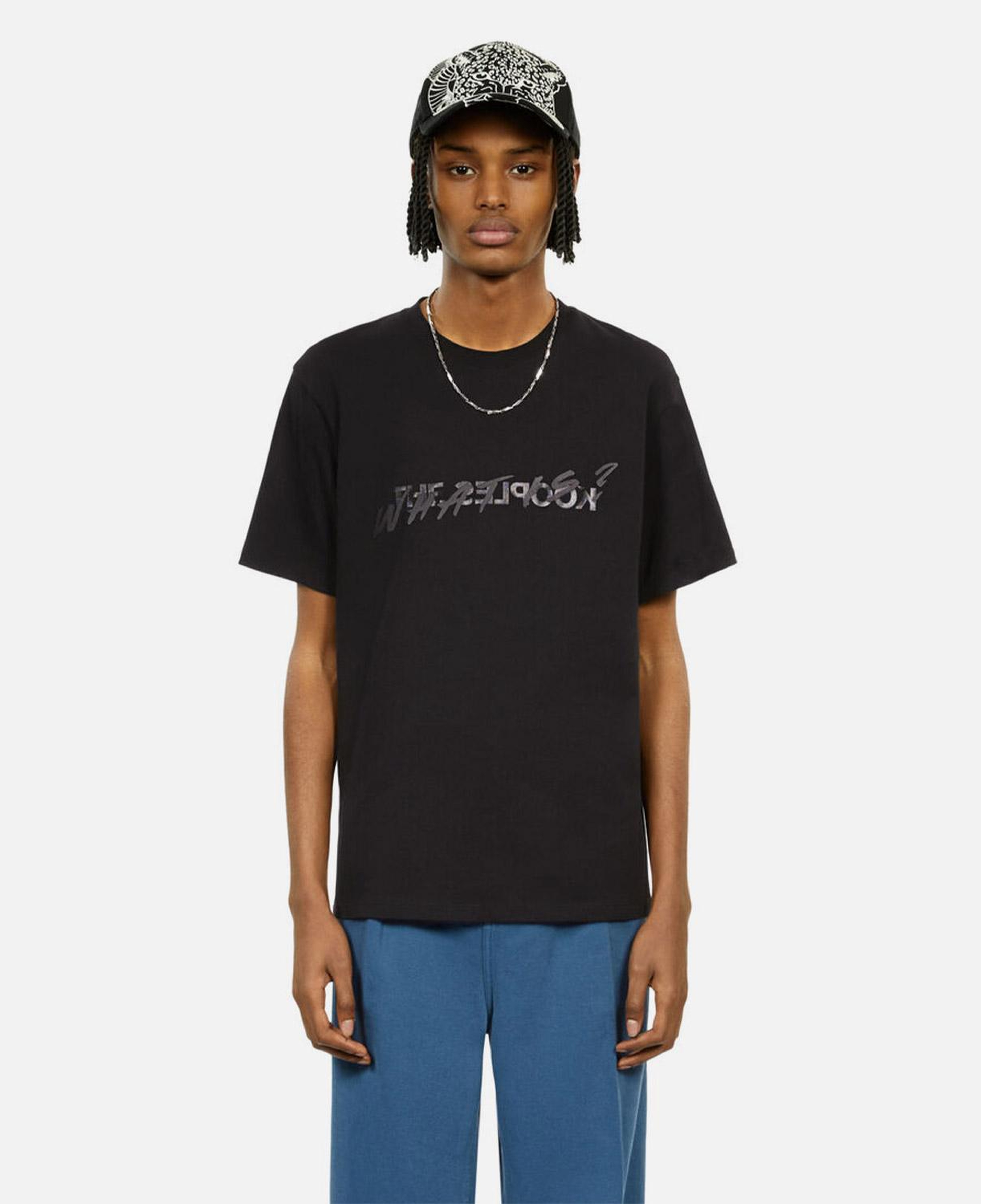 Unisex Desenli Siyah Şapka