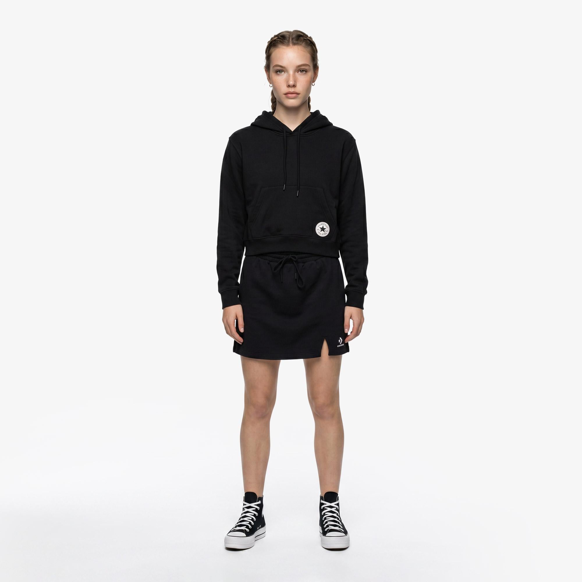 Converse Chuck Taylor All Star Cropped Kadın Siyah Sweatshirt