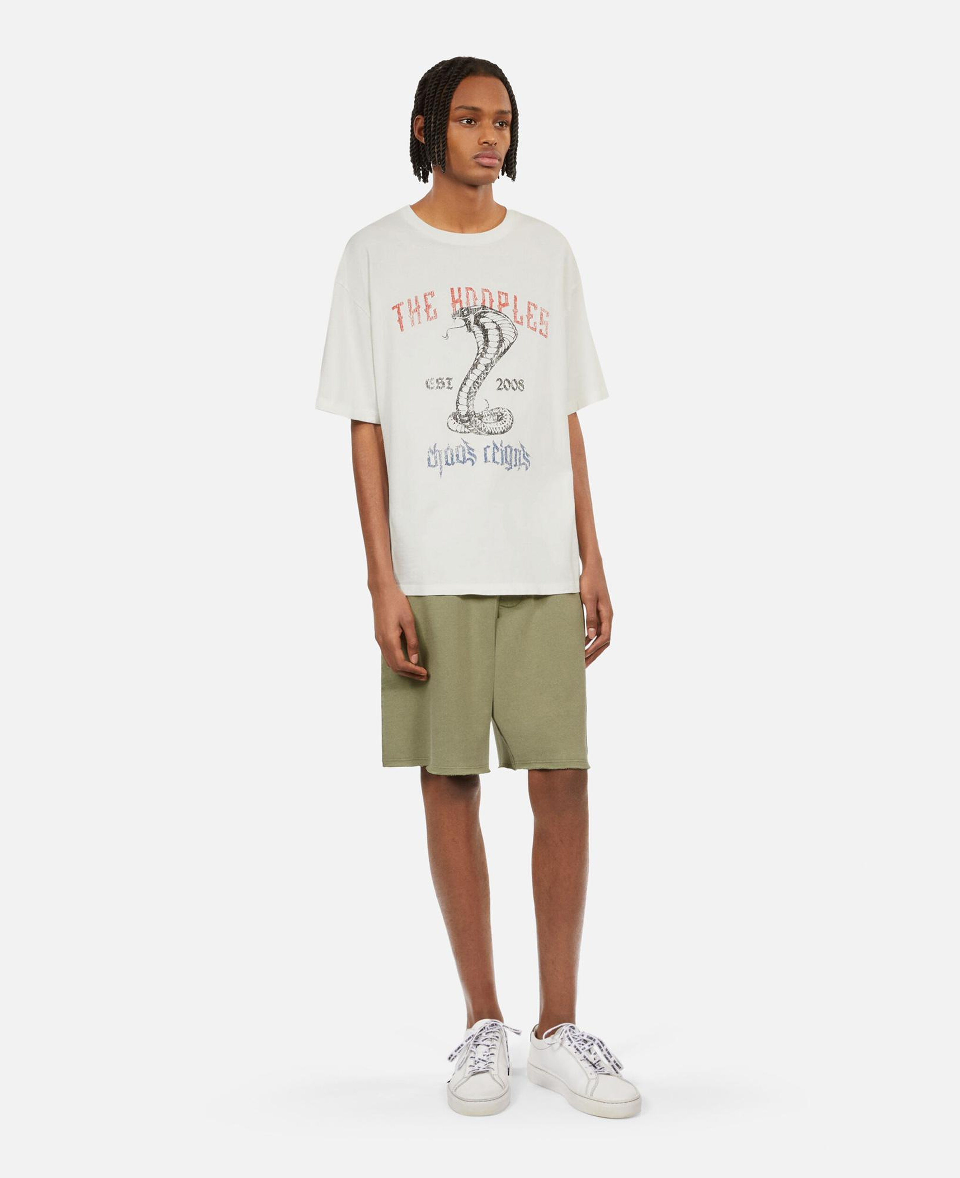 Erkek Baskılı Bisiklet Yaka Beyaz T-Shirt