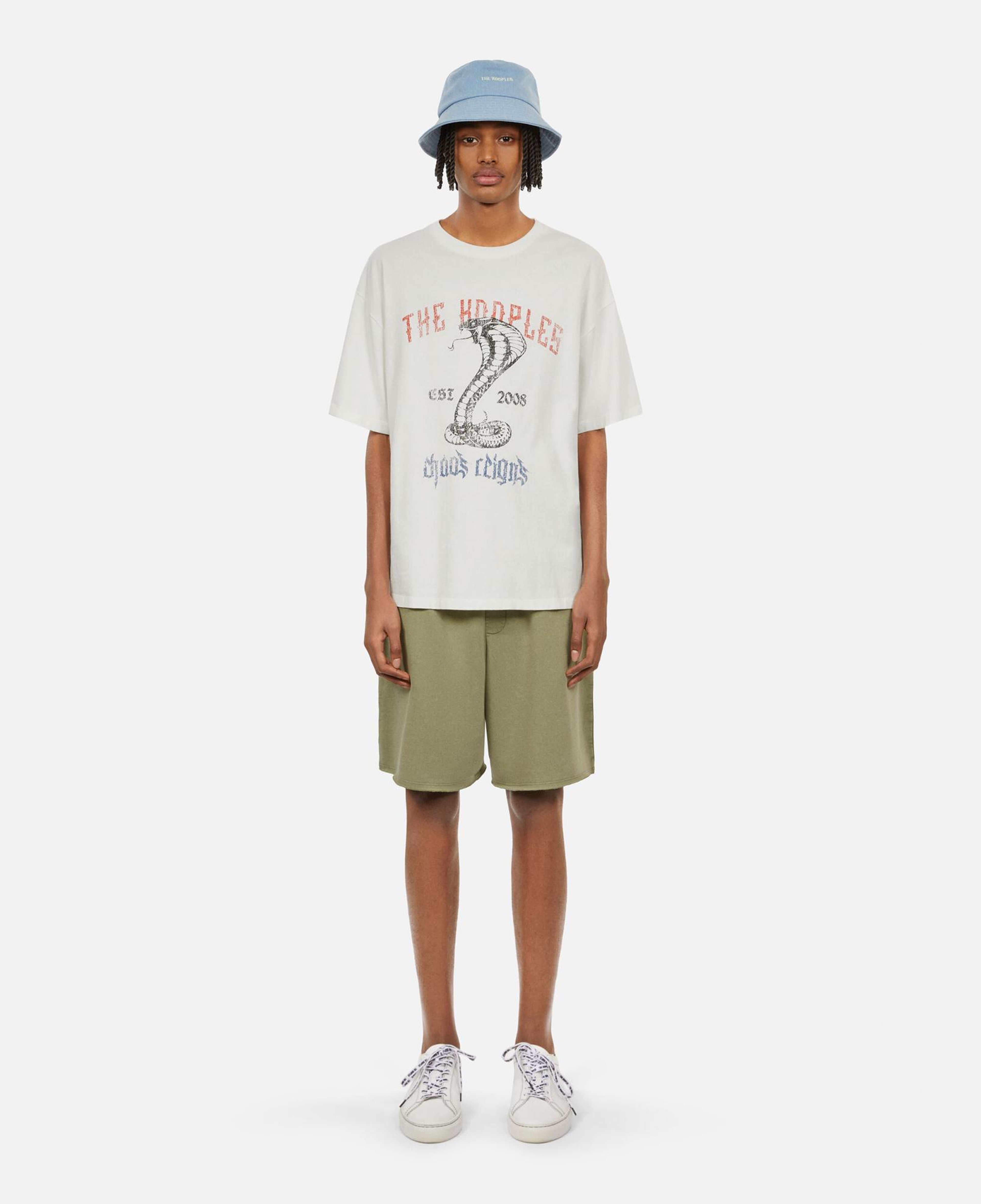 Erkek Baskılı Bisiklet Yaka Beyaz T-Shirt