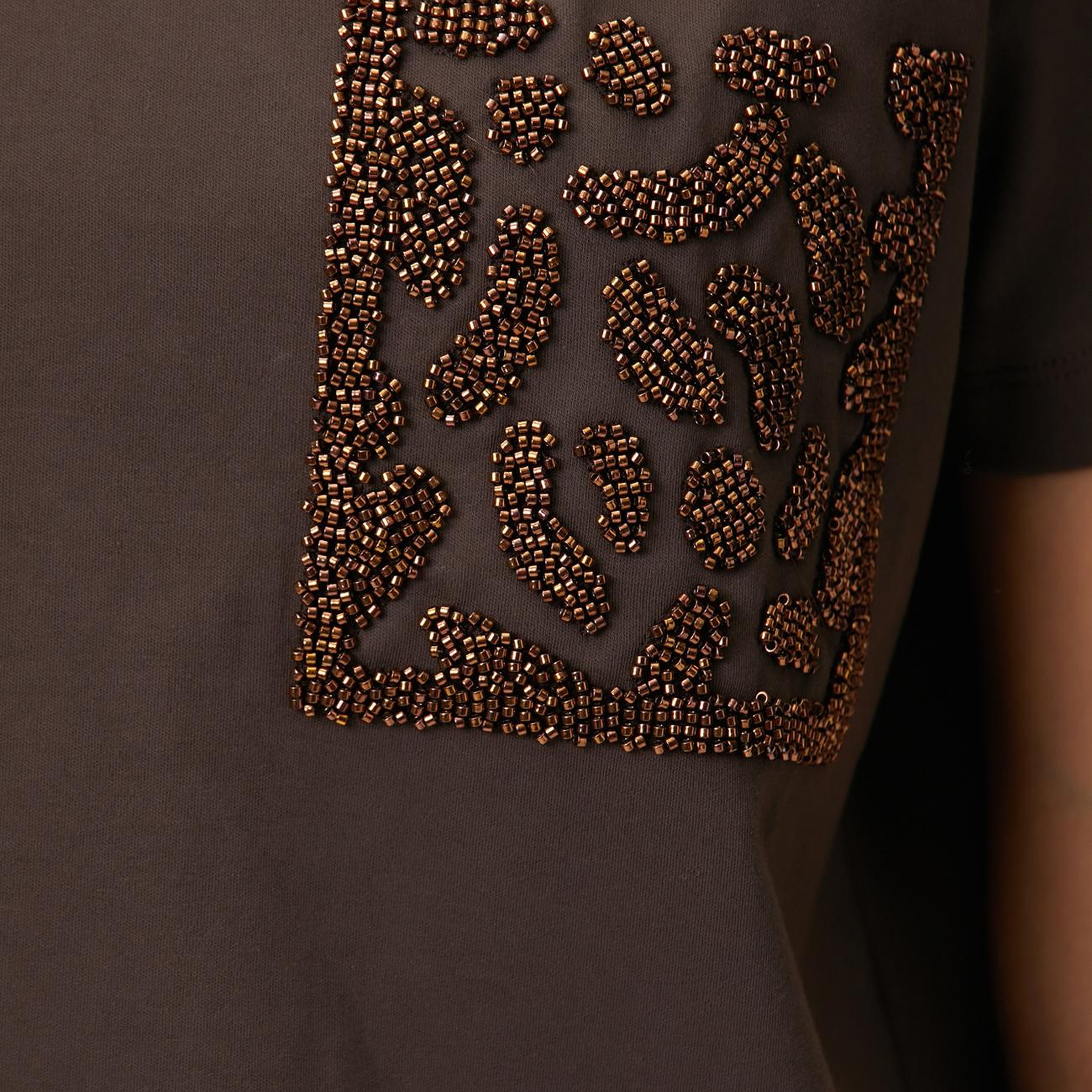 Network Kadın Acı Kahve Cep Detaylı T-shirt