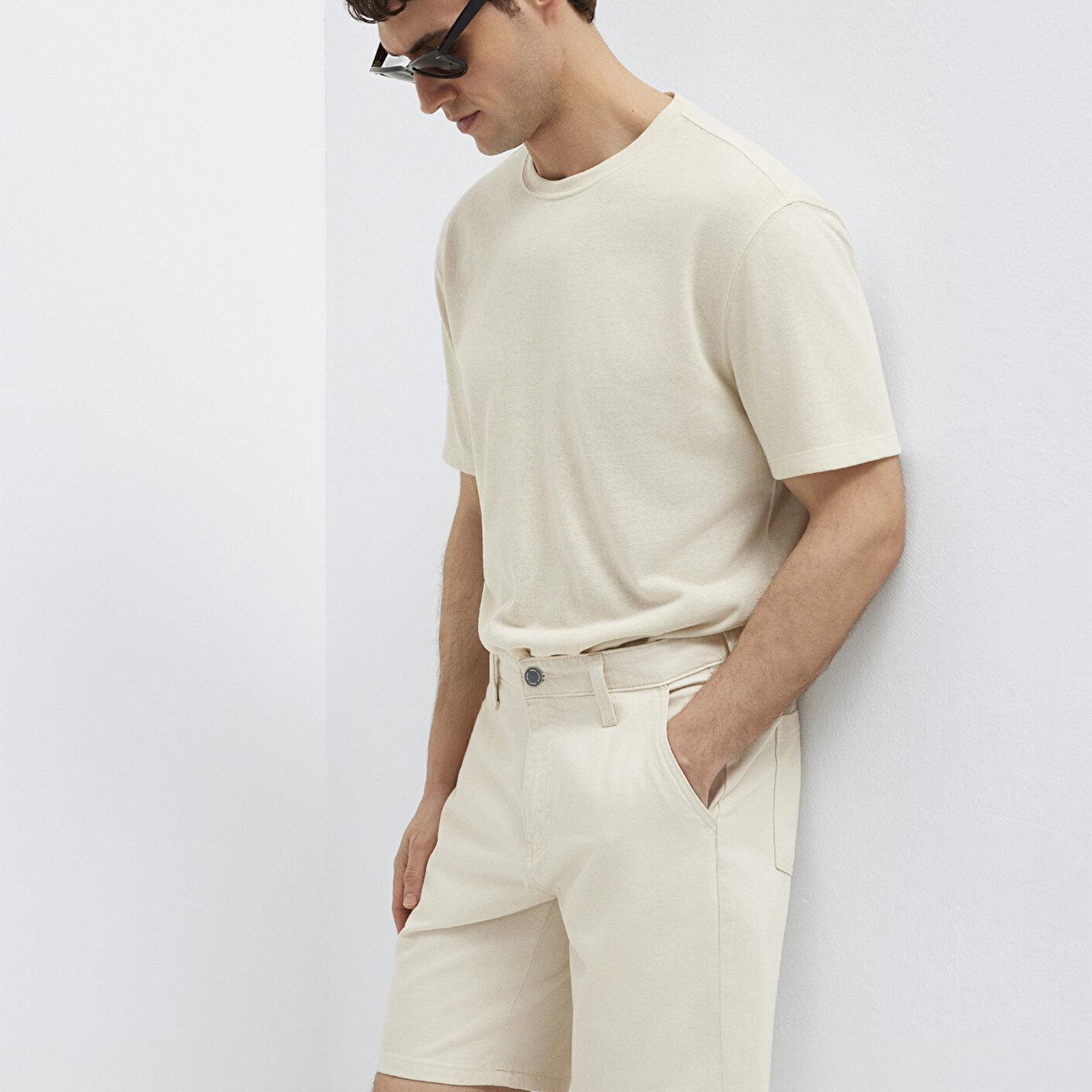Mavi Bej Tişört Loose Fit / Bol Rahat Kesim 0613322-70134