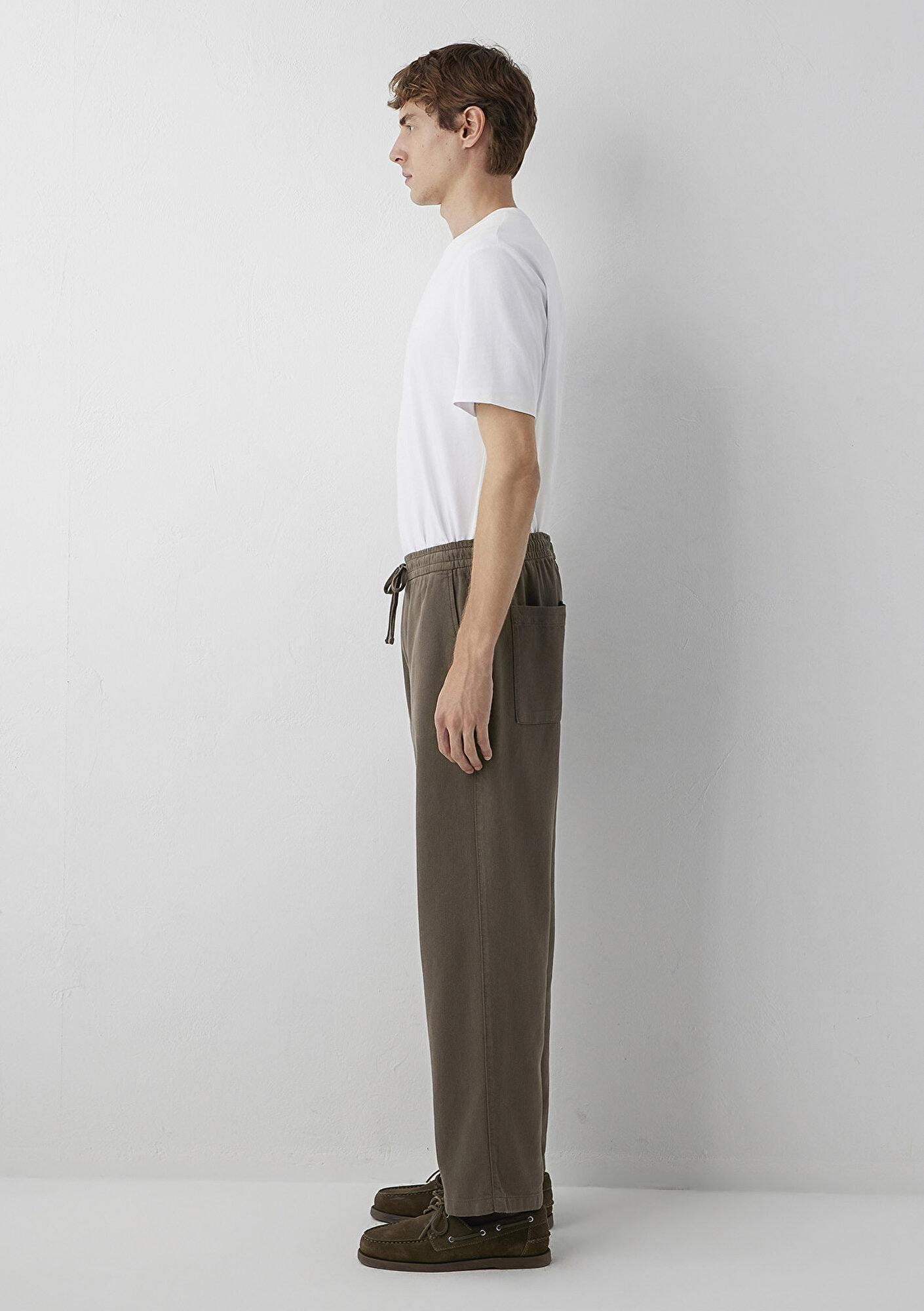 Mavi Keten (Tencel TM) Lyocell Karışımlı Kahverengi Jogger Pantolon 0010628-70376