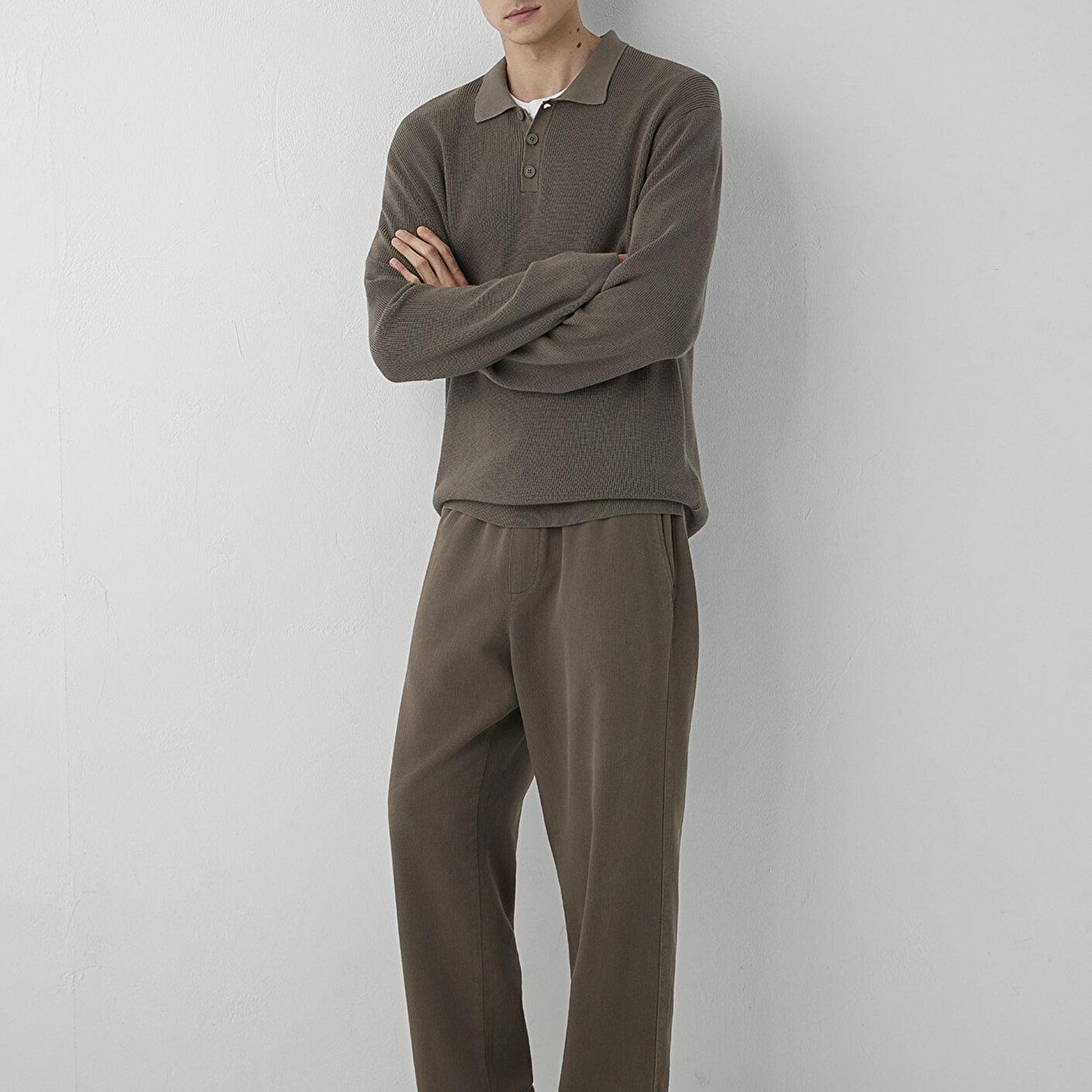 Mavi Keten (Tencel TM) Lyocell Karışımlı Kahverengi Jogger Pantolon 0010628-70376