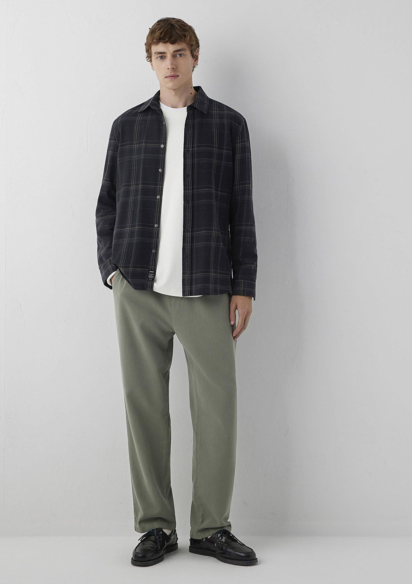 Mavi Keten (Tencel TM) Lyocell Karışımlı Haki Jogger Pantolon 0010628-80692