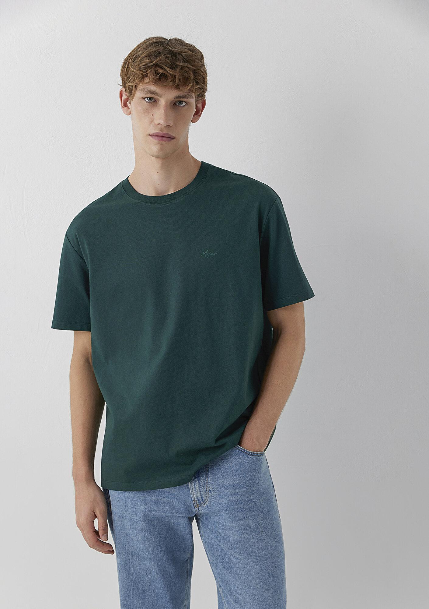 Mavi Mvjns Yeşil Basic Tişört Loose Fit / Bol Rahat Kesim 0613680-85173