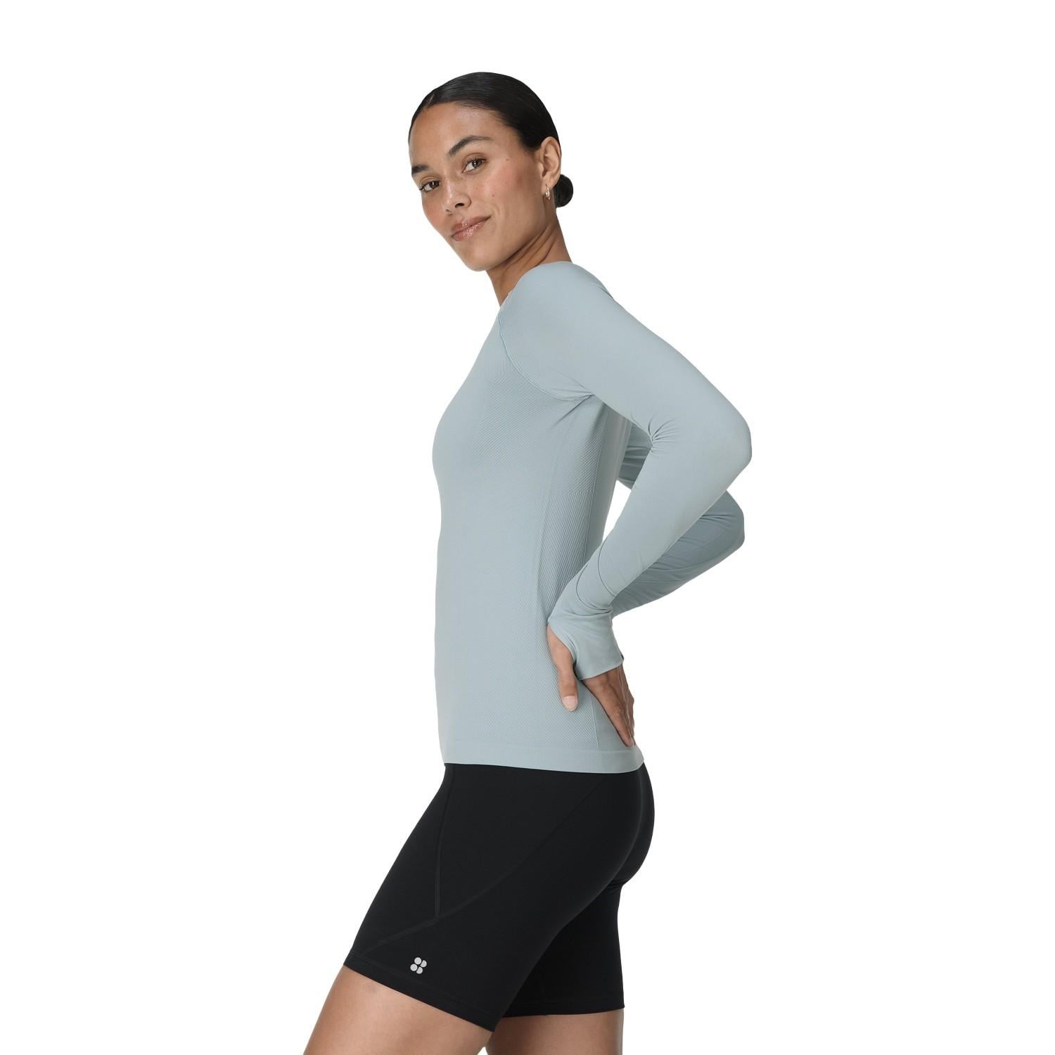 Sweaty Betty Athlete Seamless Long Sleeve Kadın Mavi Tank Top