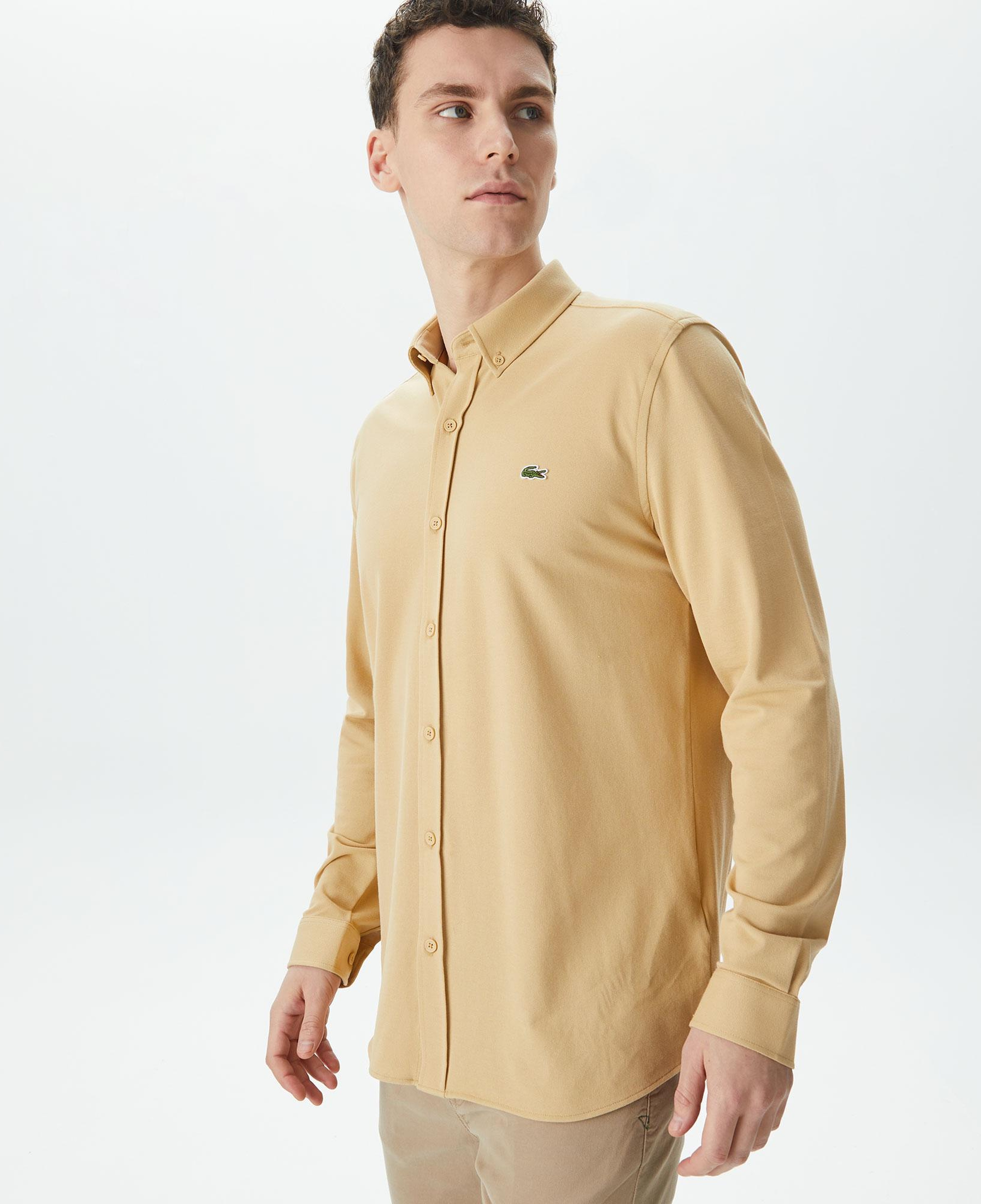 Erkek Slim Fit Bej Gömlek