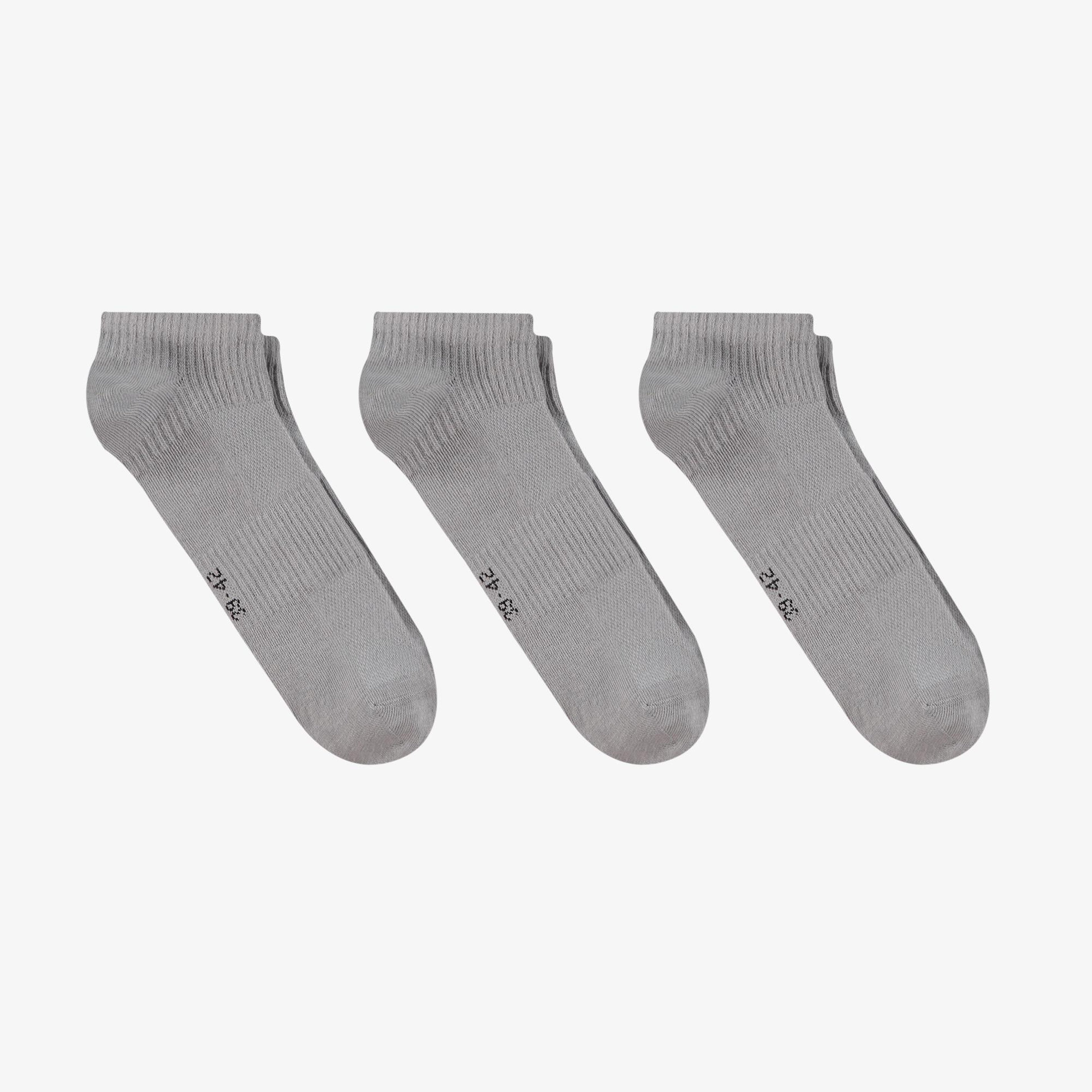 UNITED4 Unisex Gri 3'lü Patik Çorap