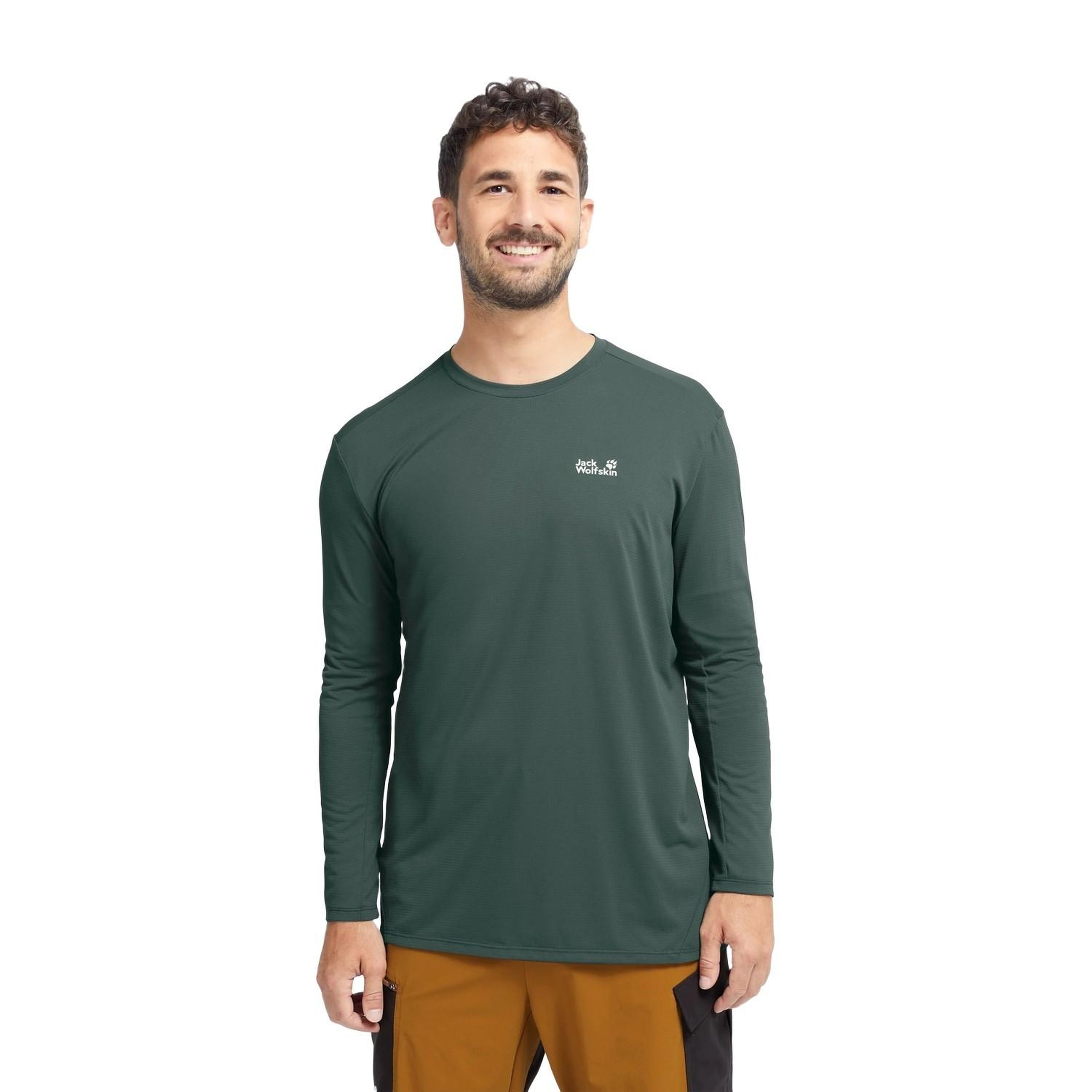 Jack Wolfskin Prelight Suncool Ls Erkek Yeşil Tişört