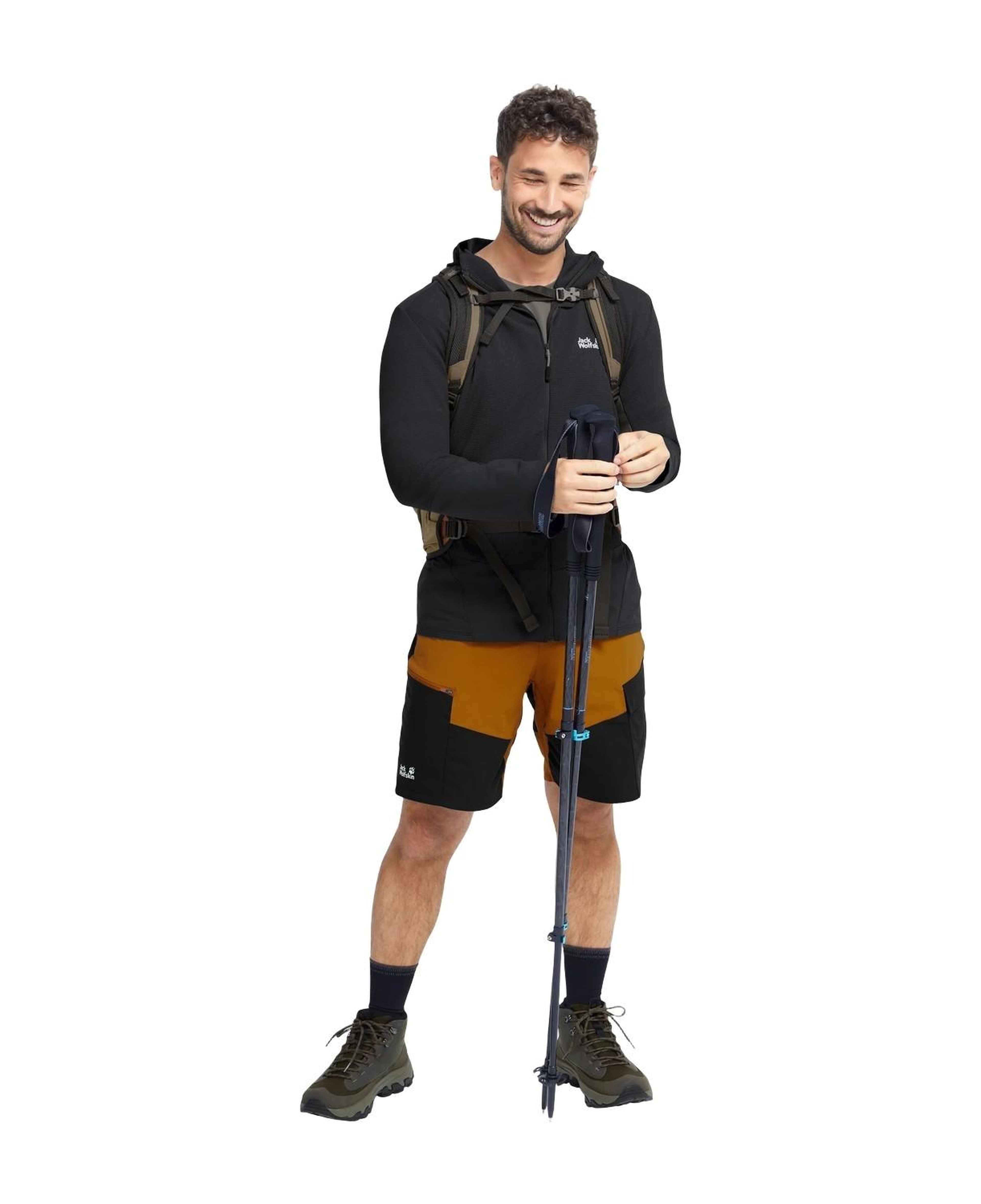 Jack Wolfskin Ridge Hike Hooded Fz Erkek Siyah Polar Ceket