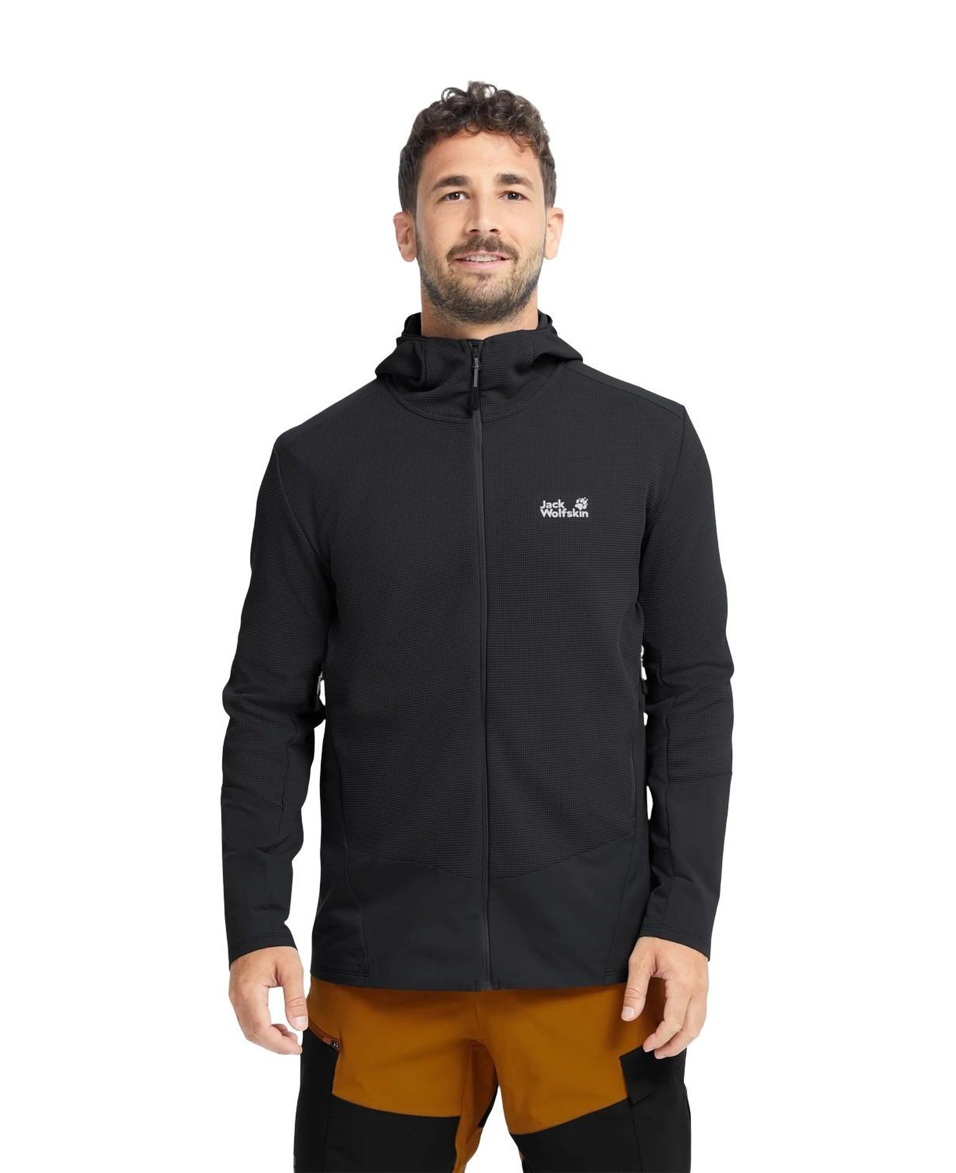 Jack Wolfskin Ridge Hike Hooded Fz Erkek Siyah Polar Ceket