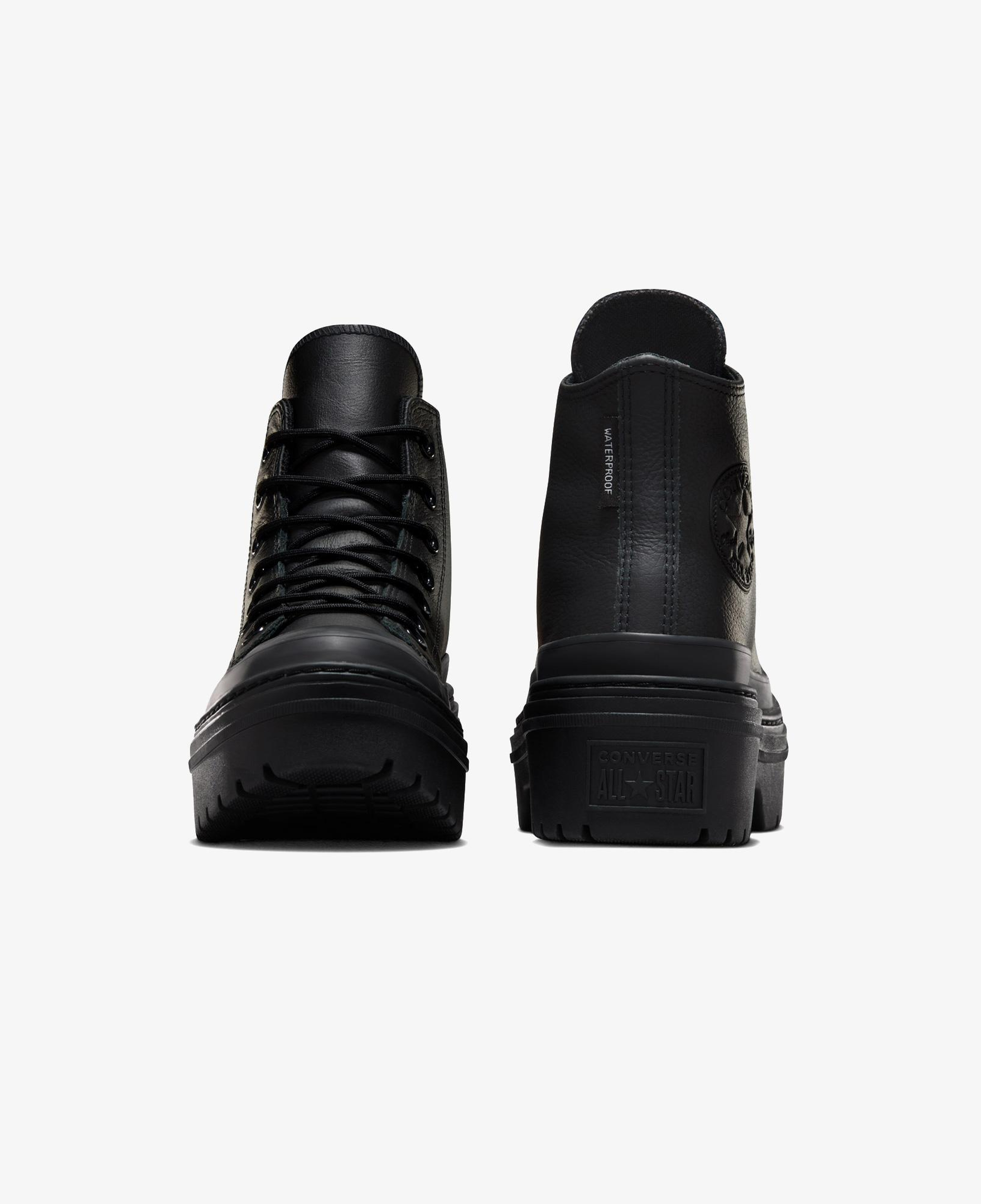 Converse Chuck Taylor All Star Lugged Heel Kadın Siyah Deri Platform Su Geçirmez Bot