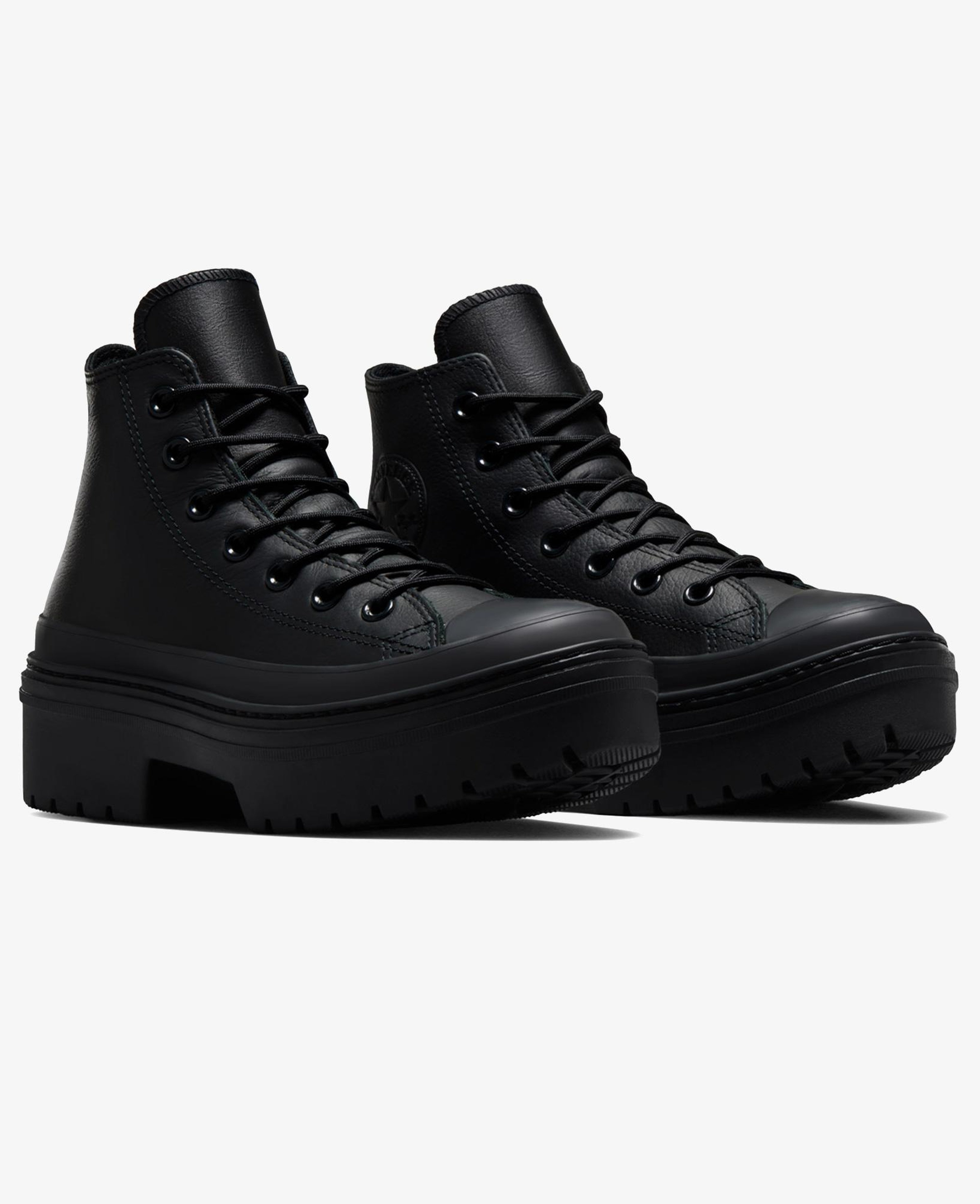 Converse Chuck Taylor All Star Lugged Heel Kadın Siyah Deri Platform Su Geçirmez Bot