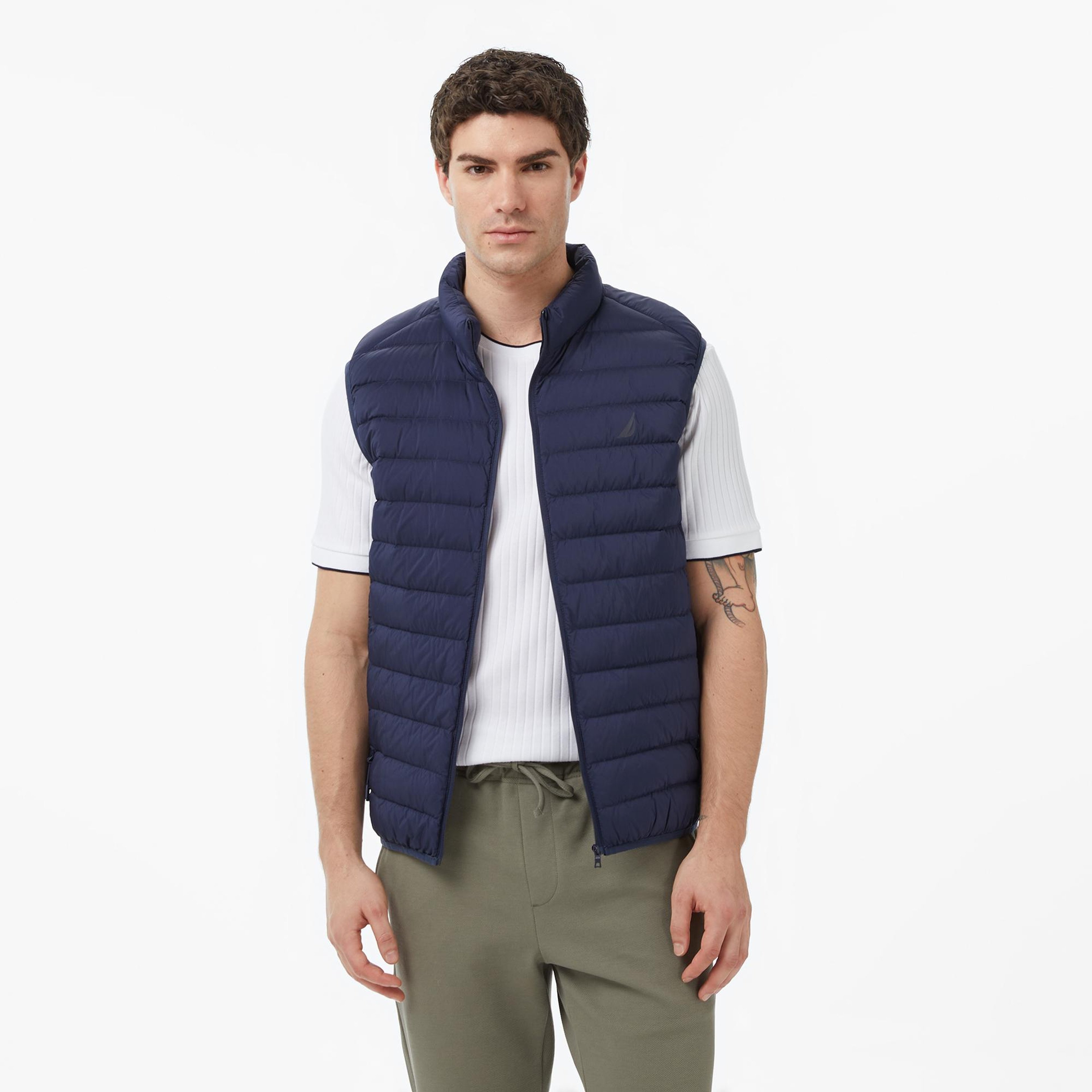 Nautica Erkek Lacivert Regular Fit Su İtici Kaz Tüyü Yelek