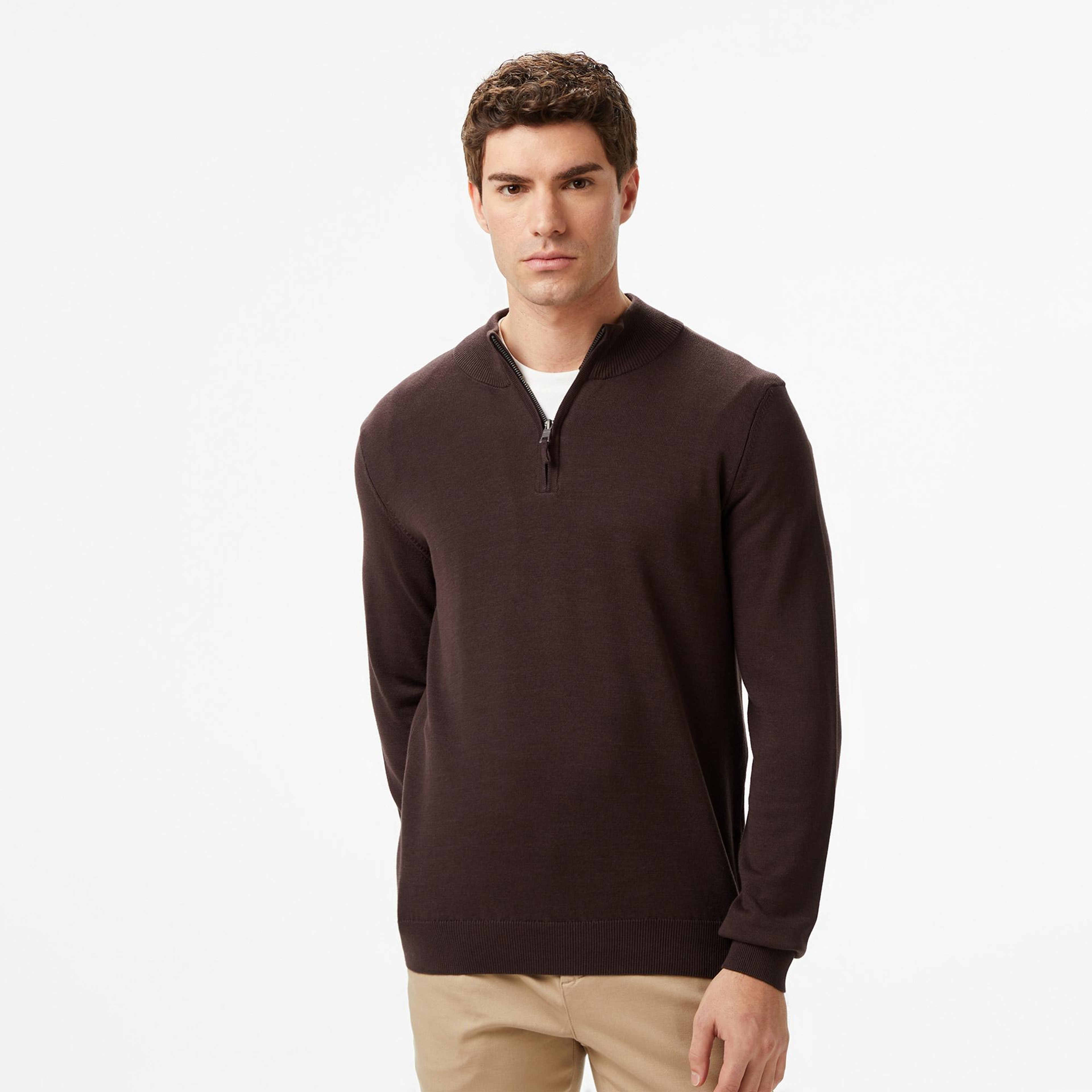 Nautica Erkek Kahverengi Classic Fit Kazak