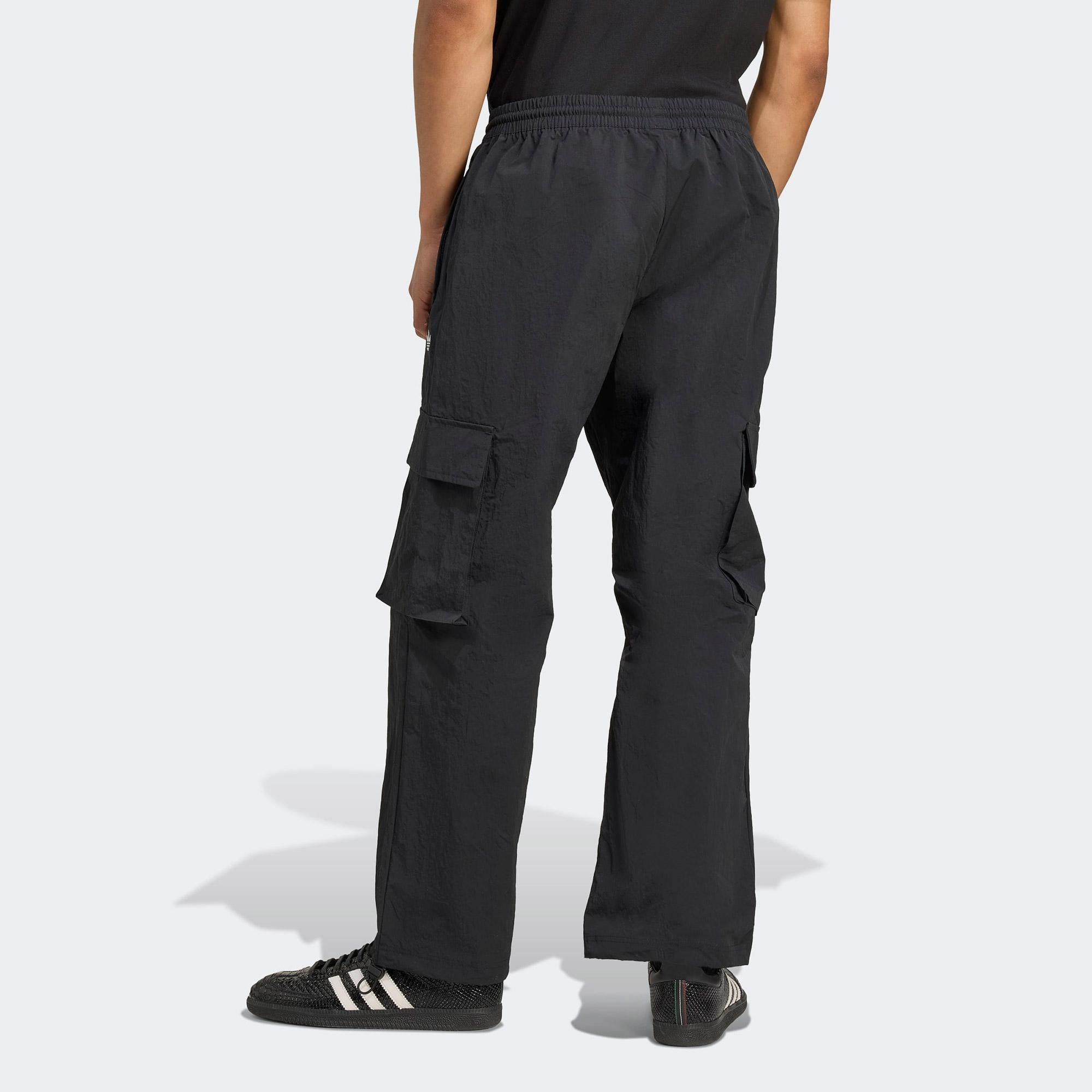 adidas Front Stripes Woven Kargo Erkek Siyah Eşofman Altı