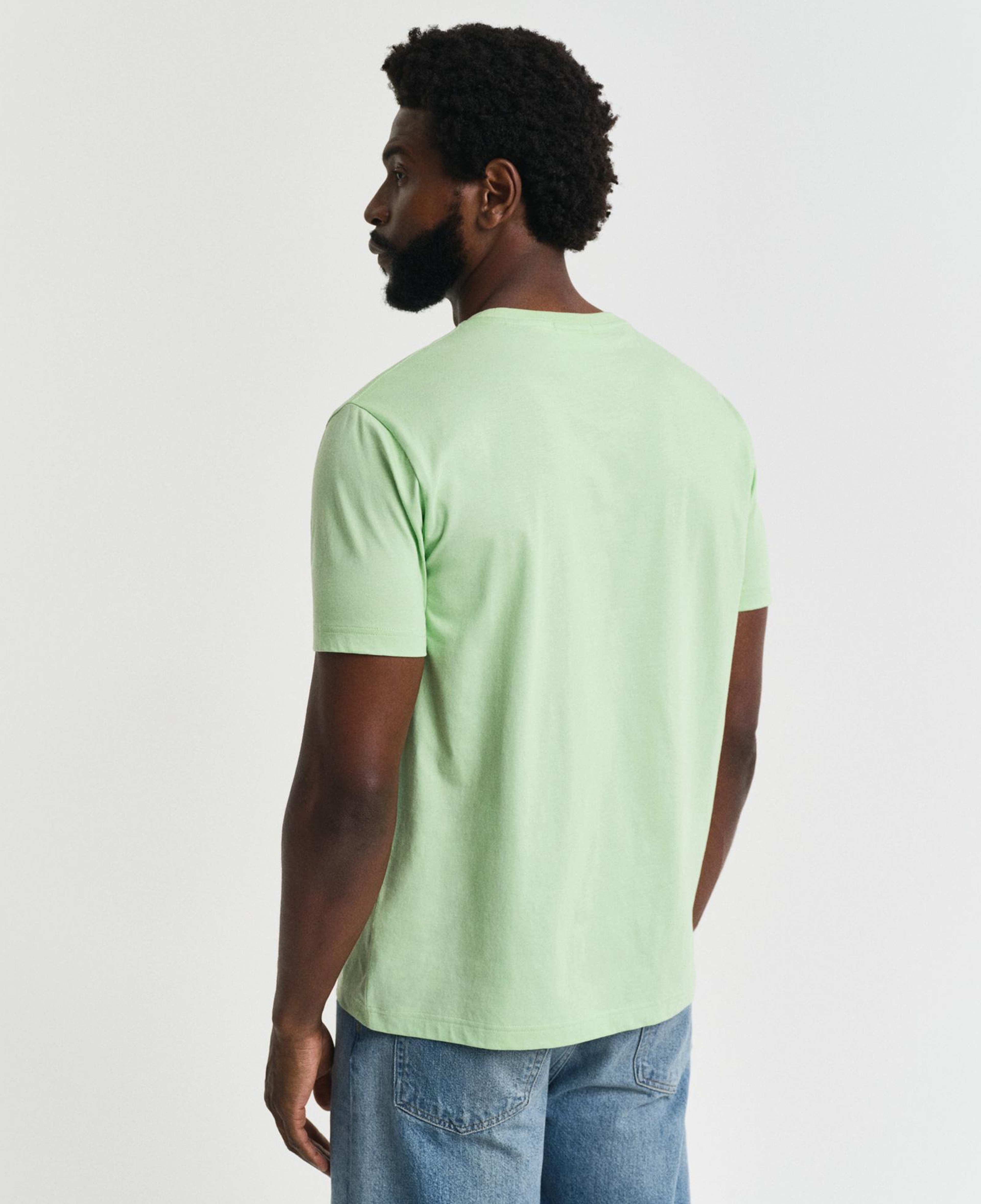 GANT Erkek Yeşil Regular Fit Bisiklet Yaka T-Shirt
