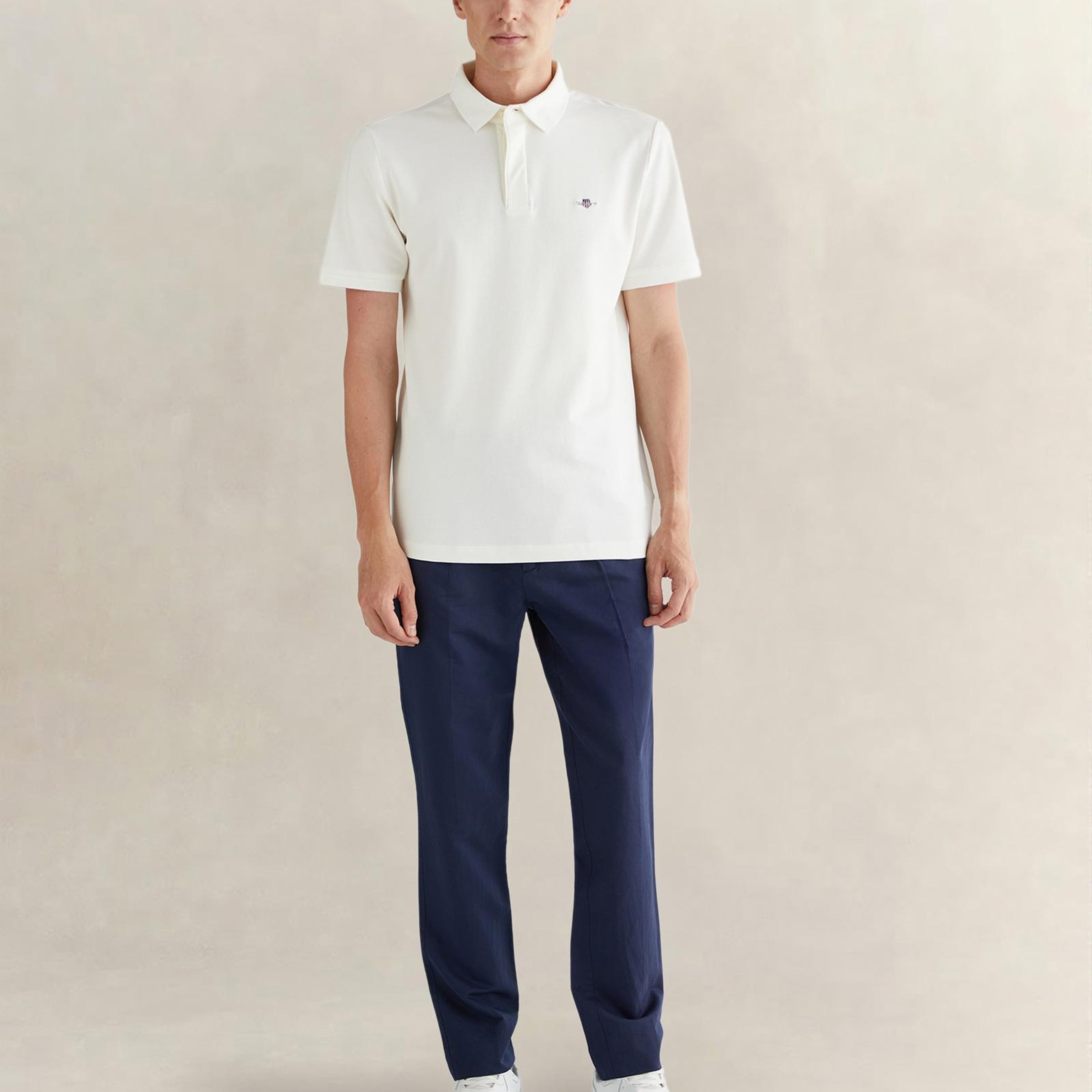 GANT Erkek Beyaz Regular Fit Logolu Polo Yaka T-Shirt
