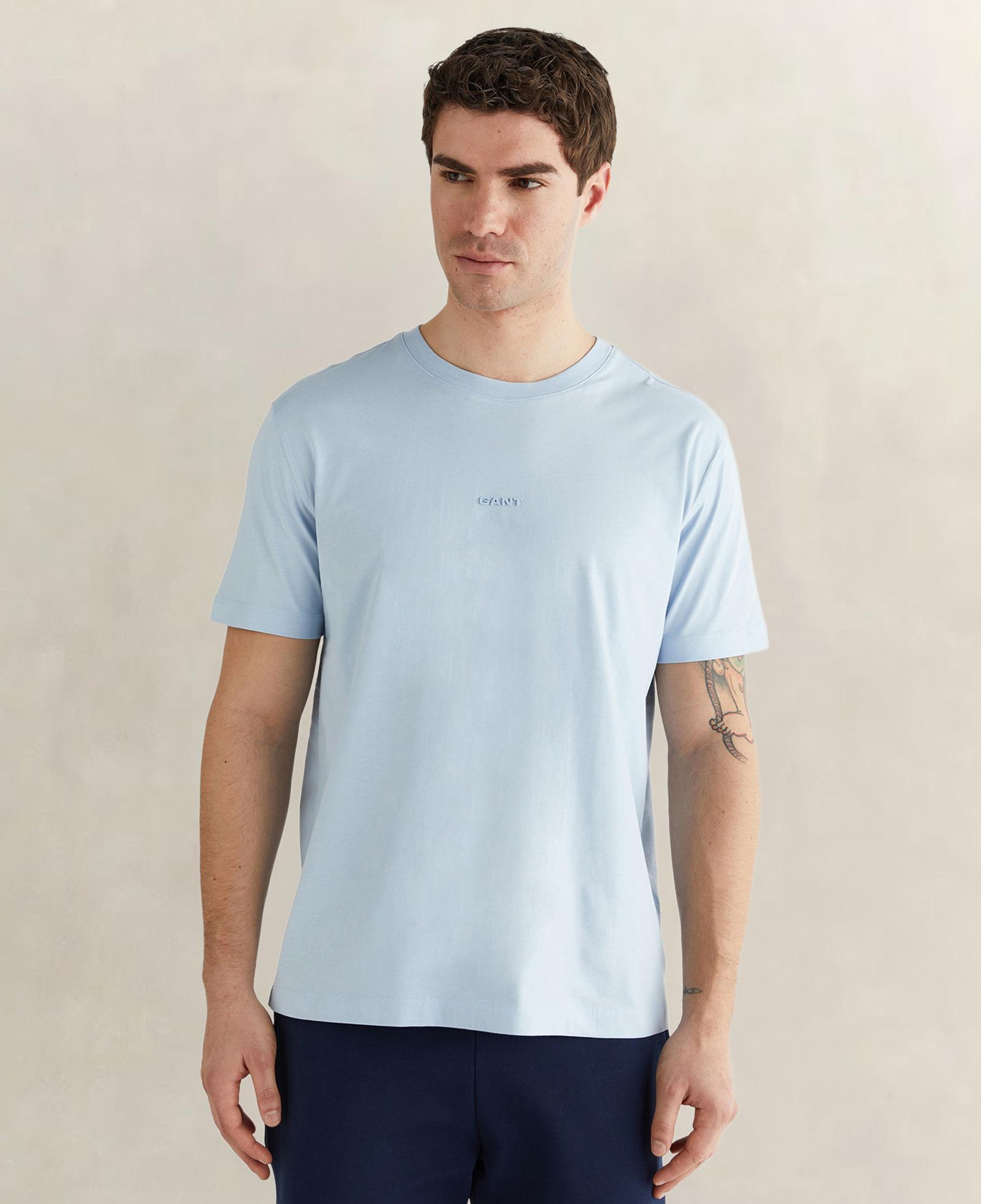 GANT Erkek Mavi Kısa Kollu T-Shirt