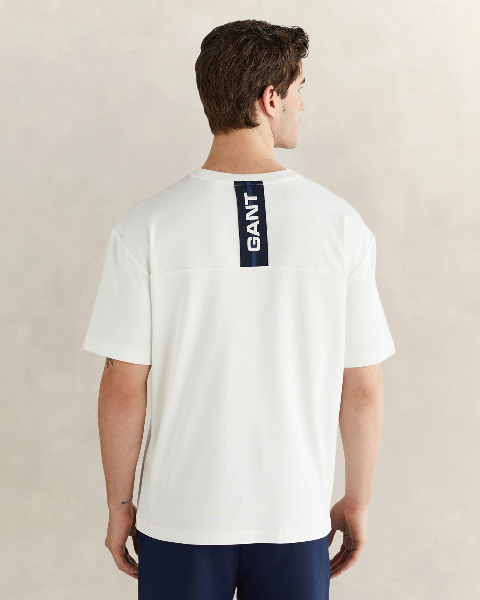 GANT Erkek Beyaz Kısa Kollu T-Shirt