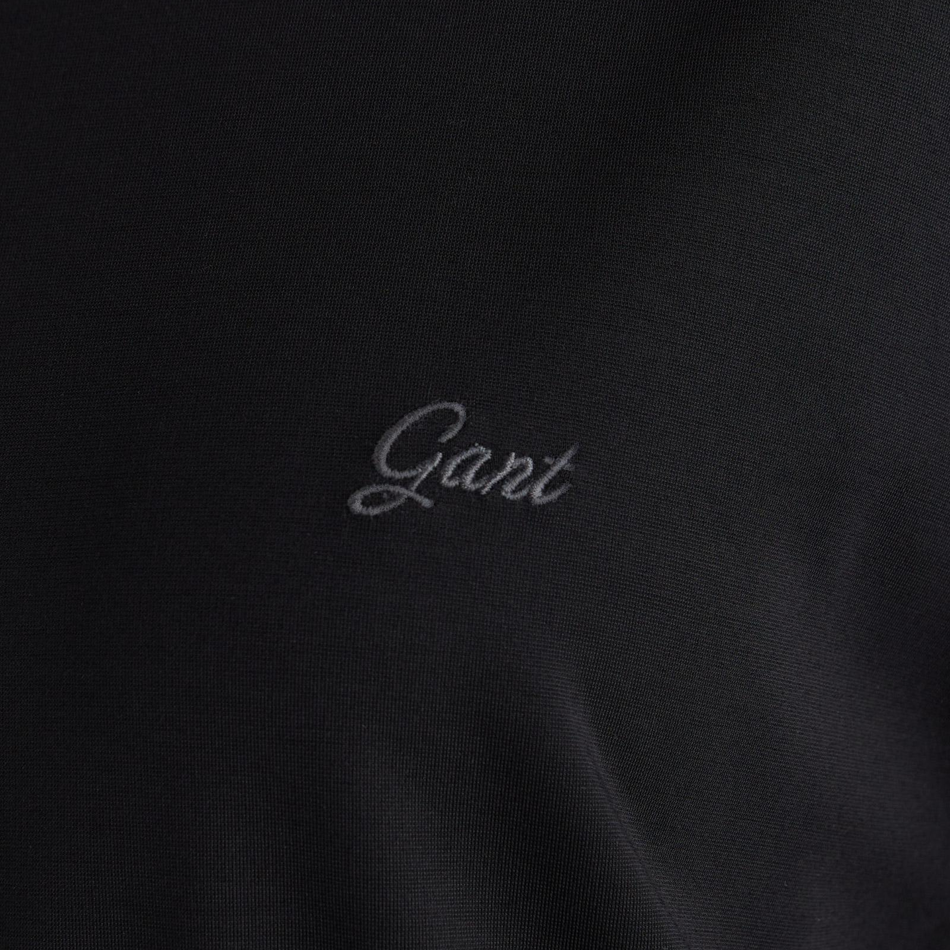 GANT Kadın Siyah Bisiklet Yaka Regular Fit T-Shirt