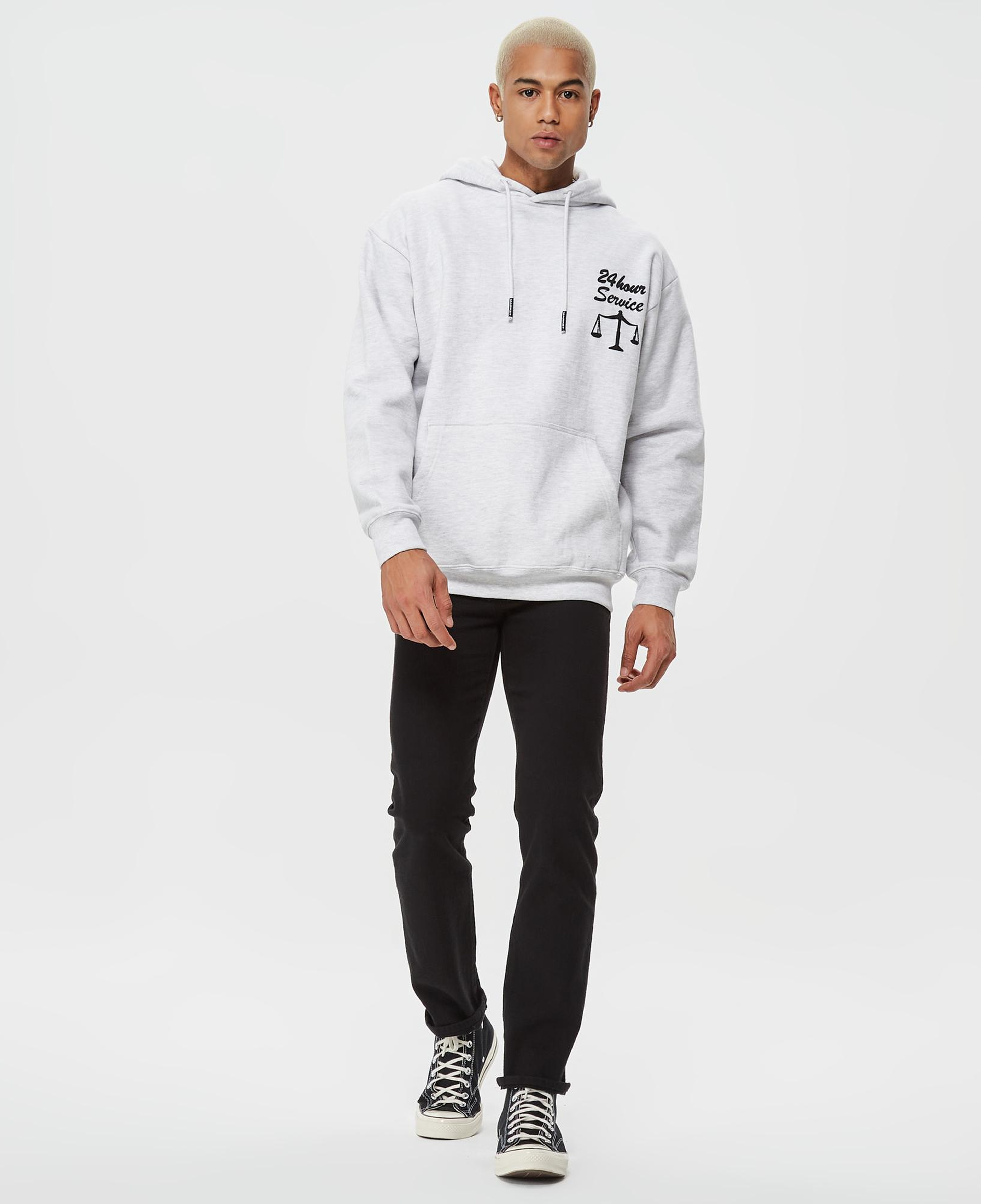 Market Smiley Mosaic Erkek Beyaz Hoodie