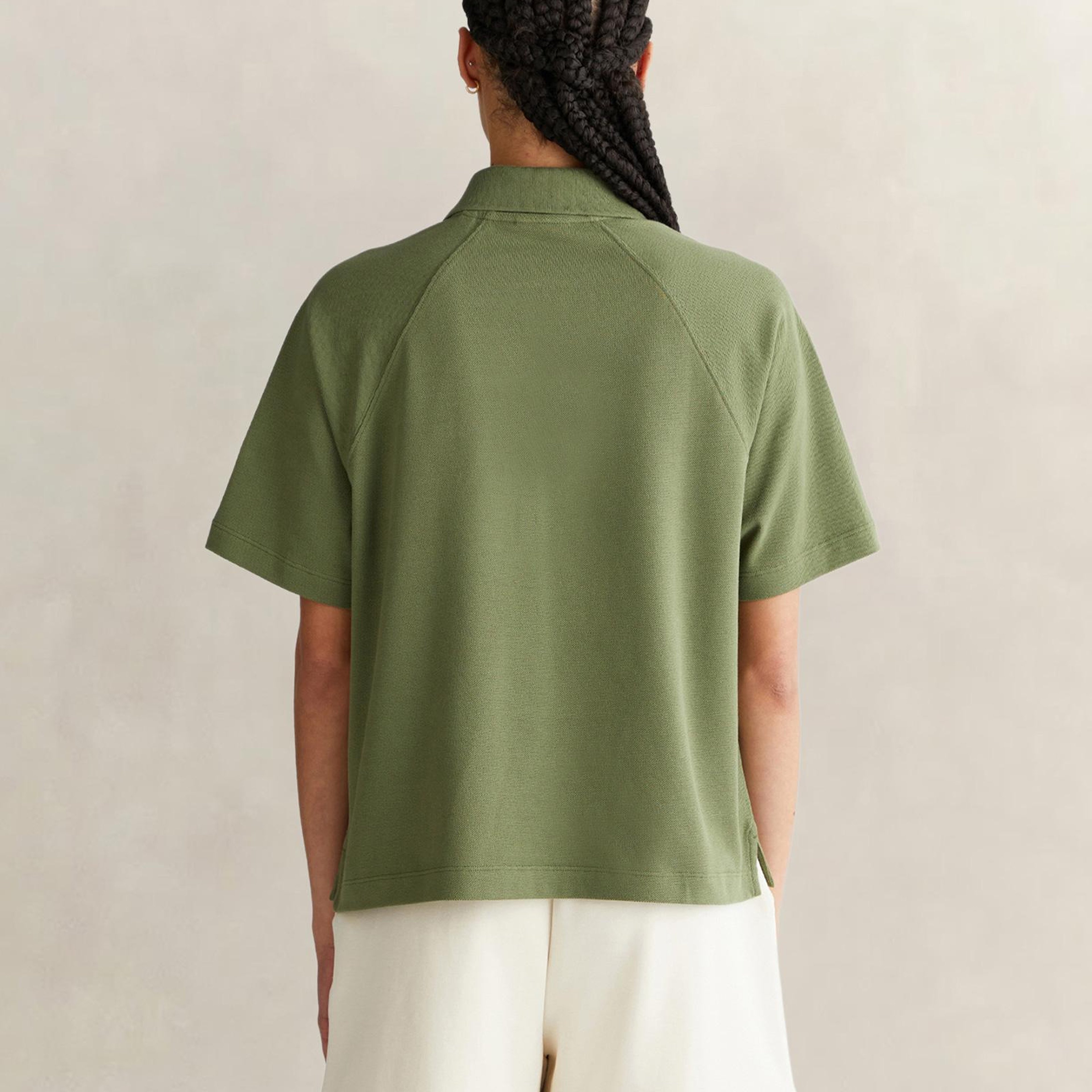 GANT Kadın Yeşil Regular Fit Yarım Fermuarlı Polo Yaka T-Shirt