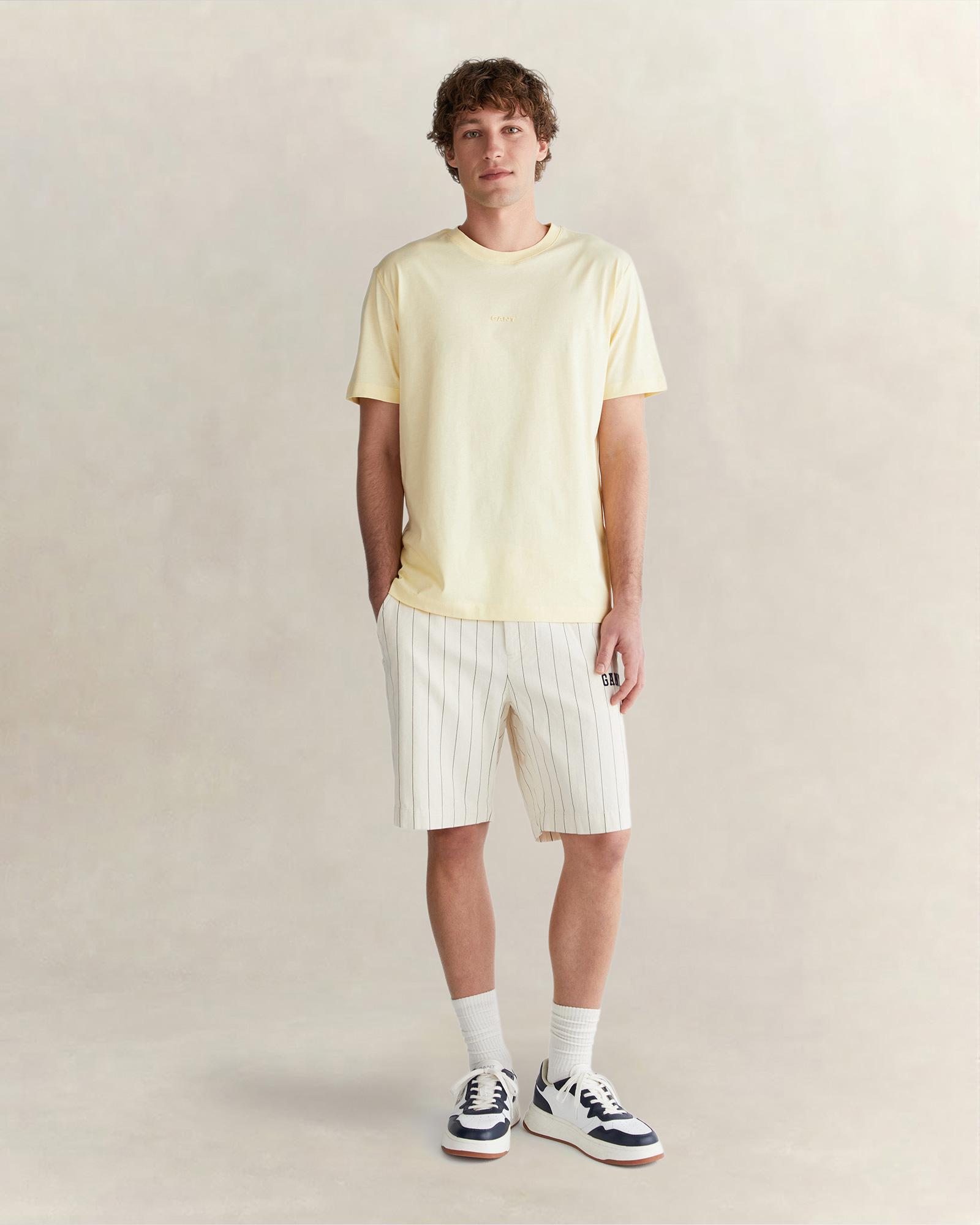 GANT Erkek Sarı Kısa Kollu T-Shirt