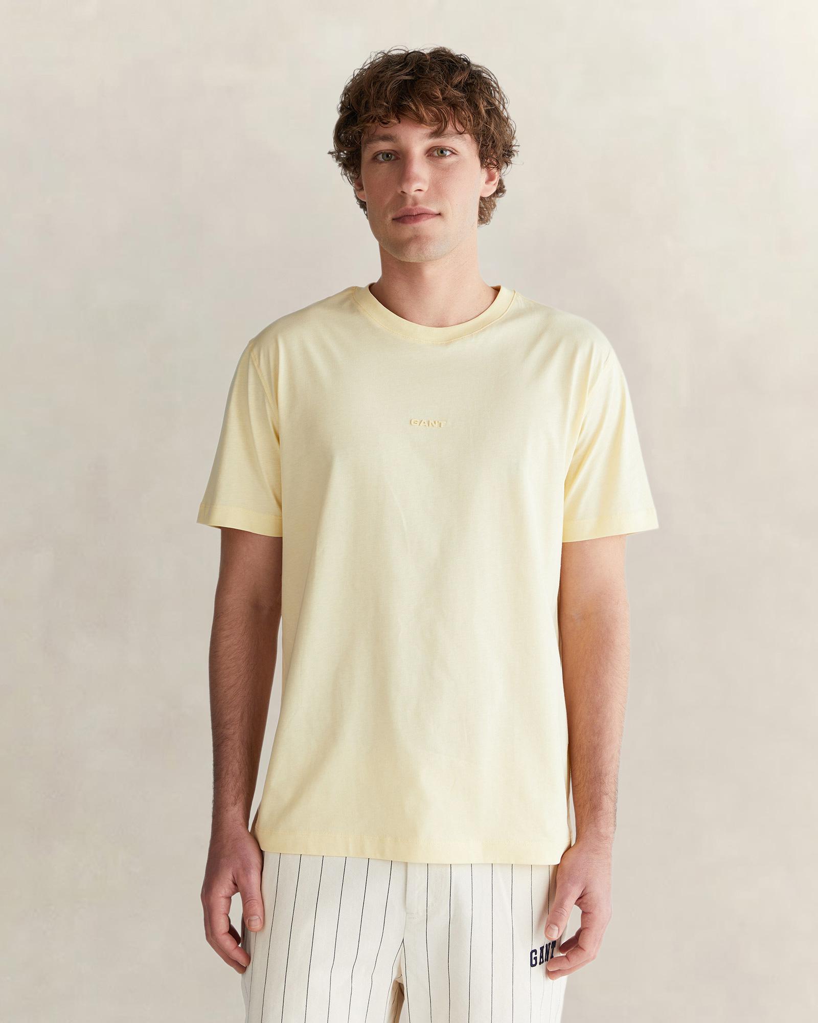 GANT Erkek Sarı Kısa Kollu T-Shirt