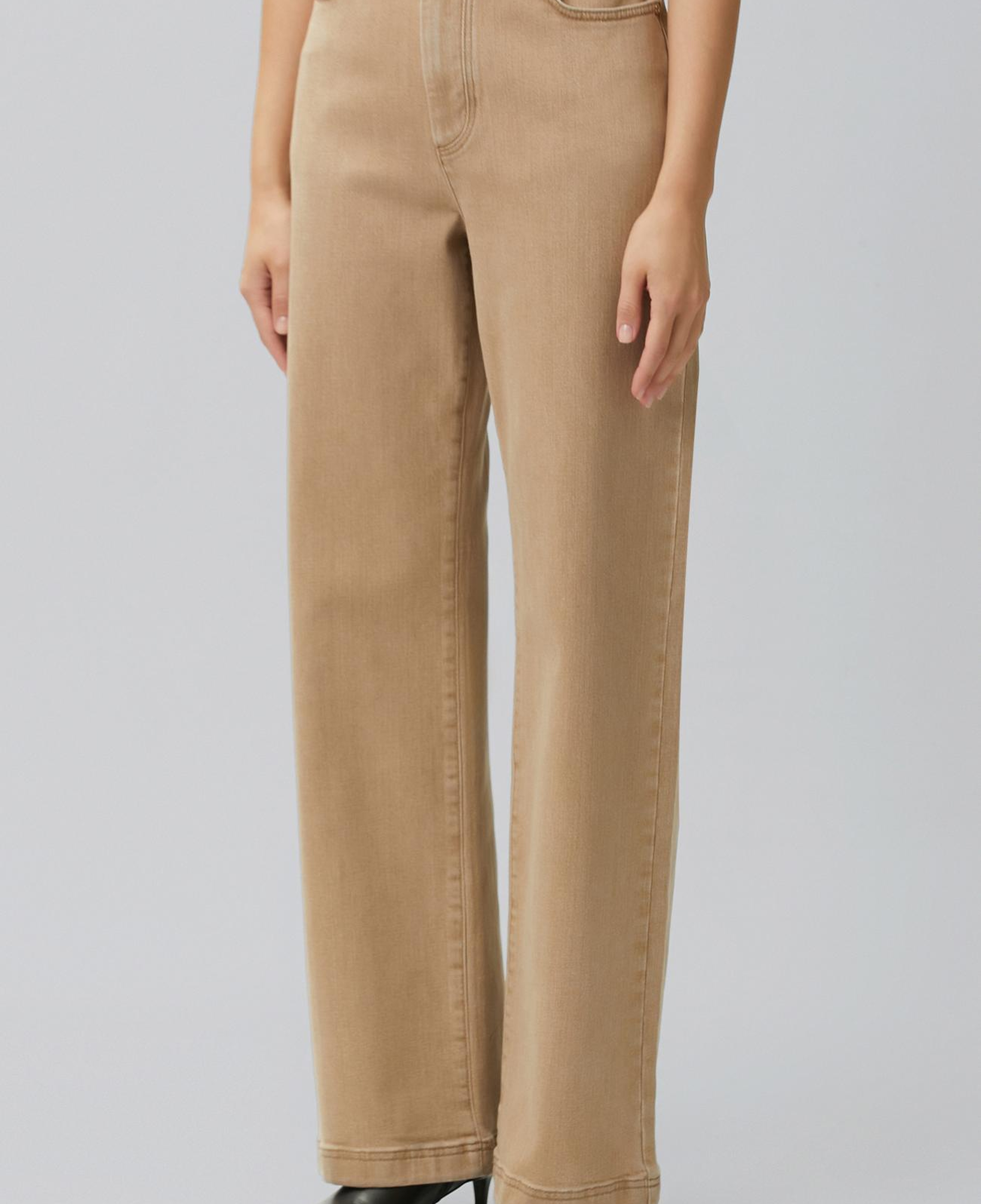 Network Kadın Bej Wide Leg Denim Pantolon
