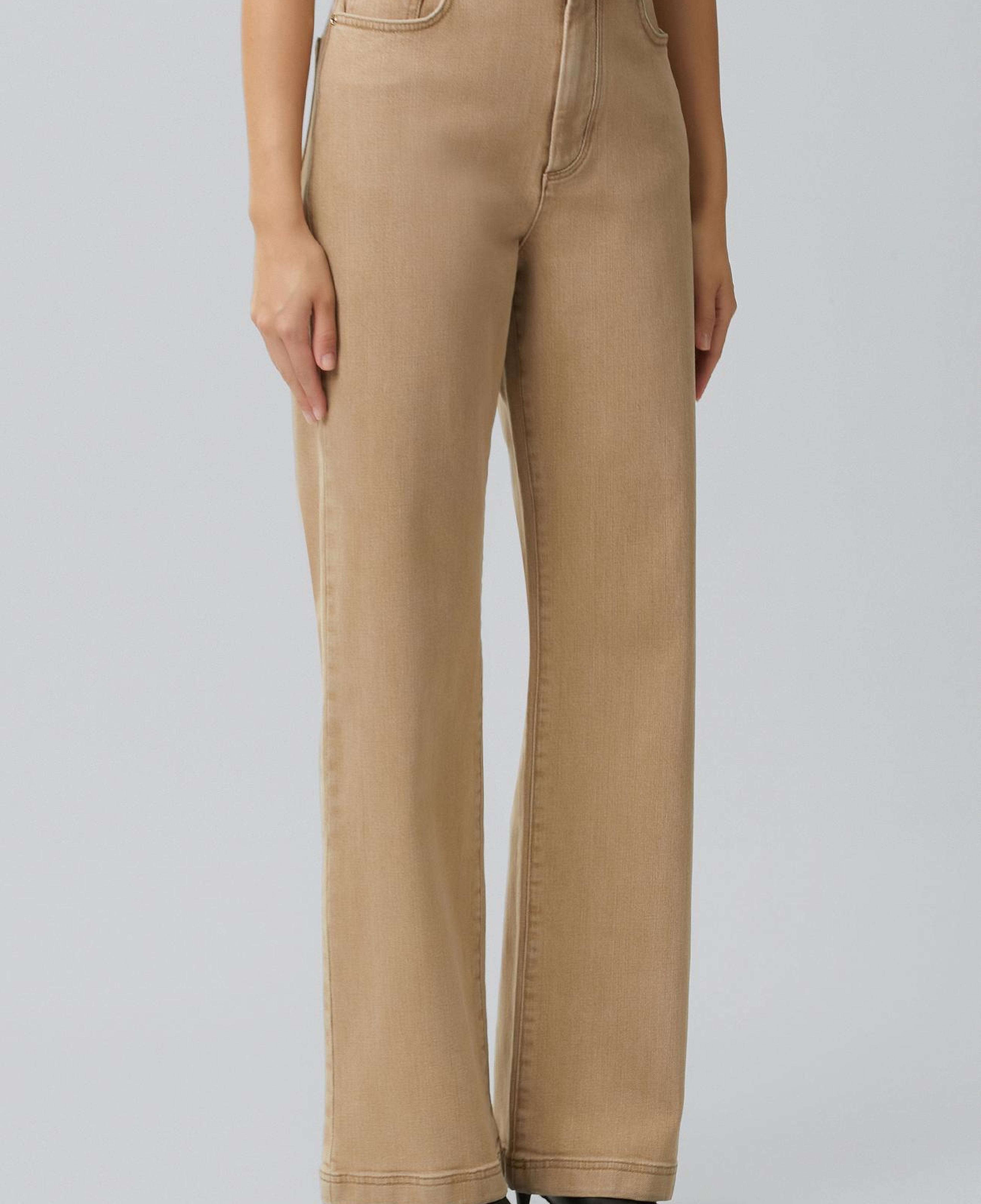 Network Kadın Bej Wide Leg Denim Pantolon