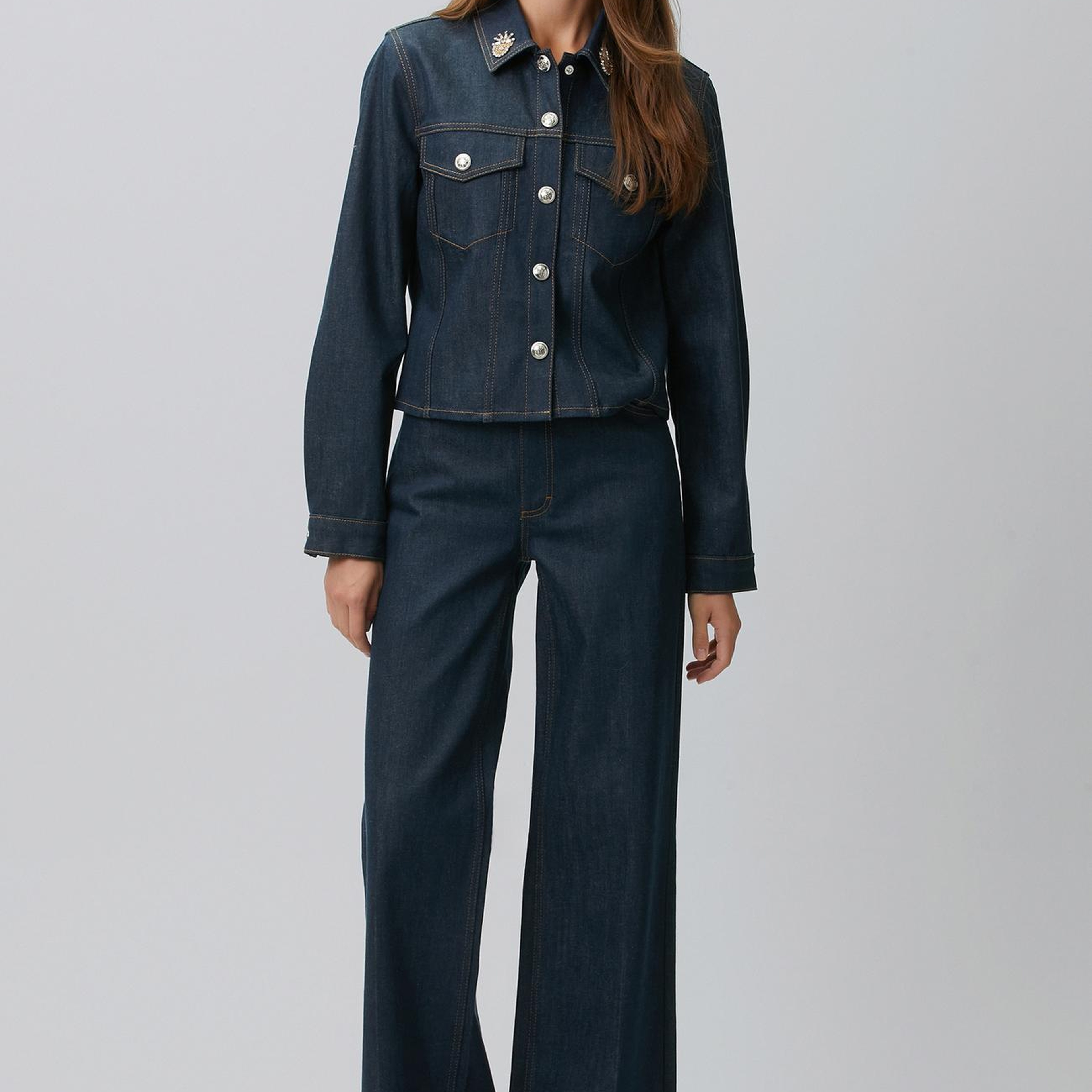 Network Kadın Indigo Mavi Bel Toka Detaylı Denim Pantolon