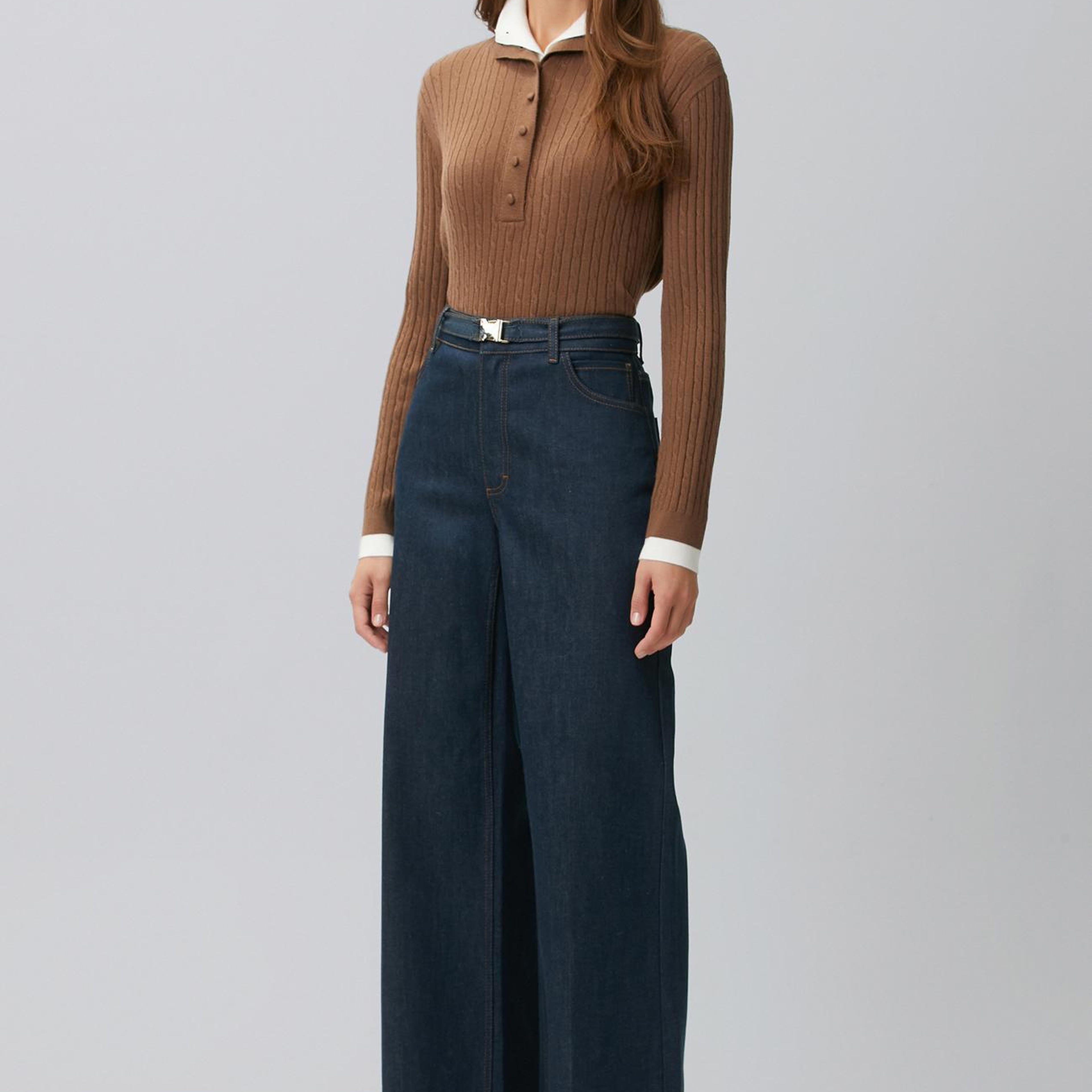 Network Kadın Indigo Mavi Bel Toka Detaylı Denim Pantolon