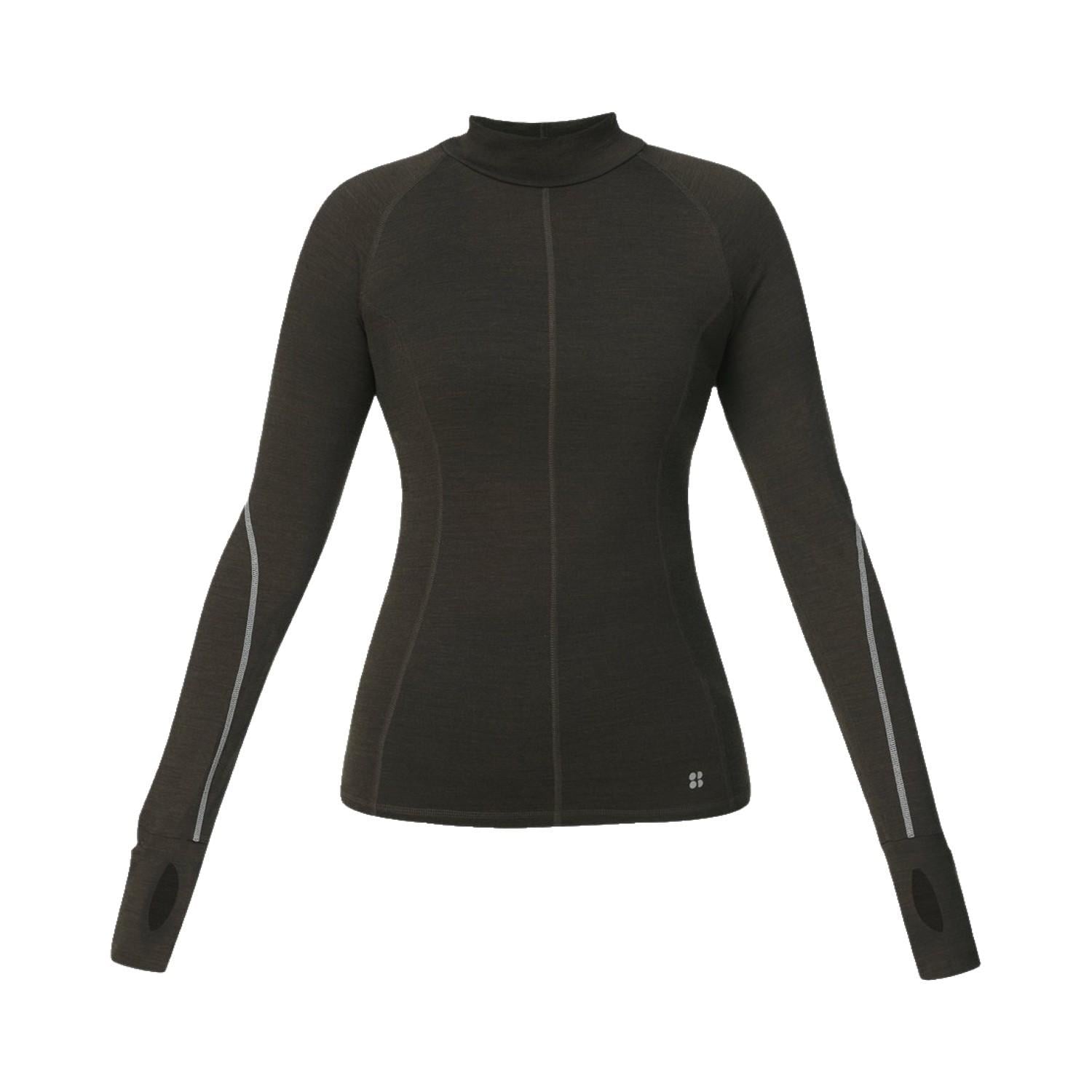 Sweaty Betty Infinity Merino Long Sleeve Ru Kadın Yeşil Koşu Tank Top